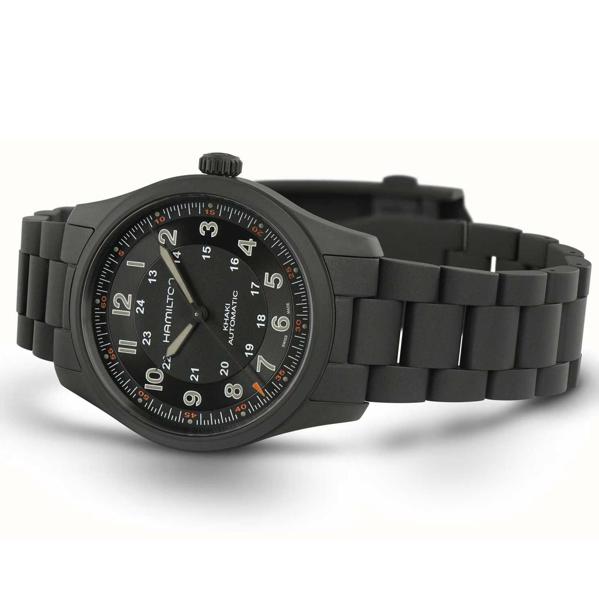 Hamilton Khaki Field Titanium Automatic Black Dial Men's Watch H70215130