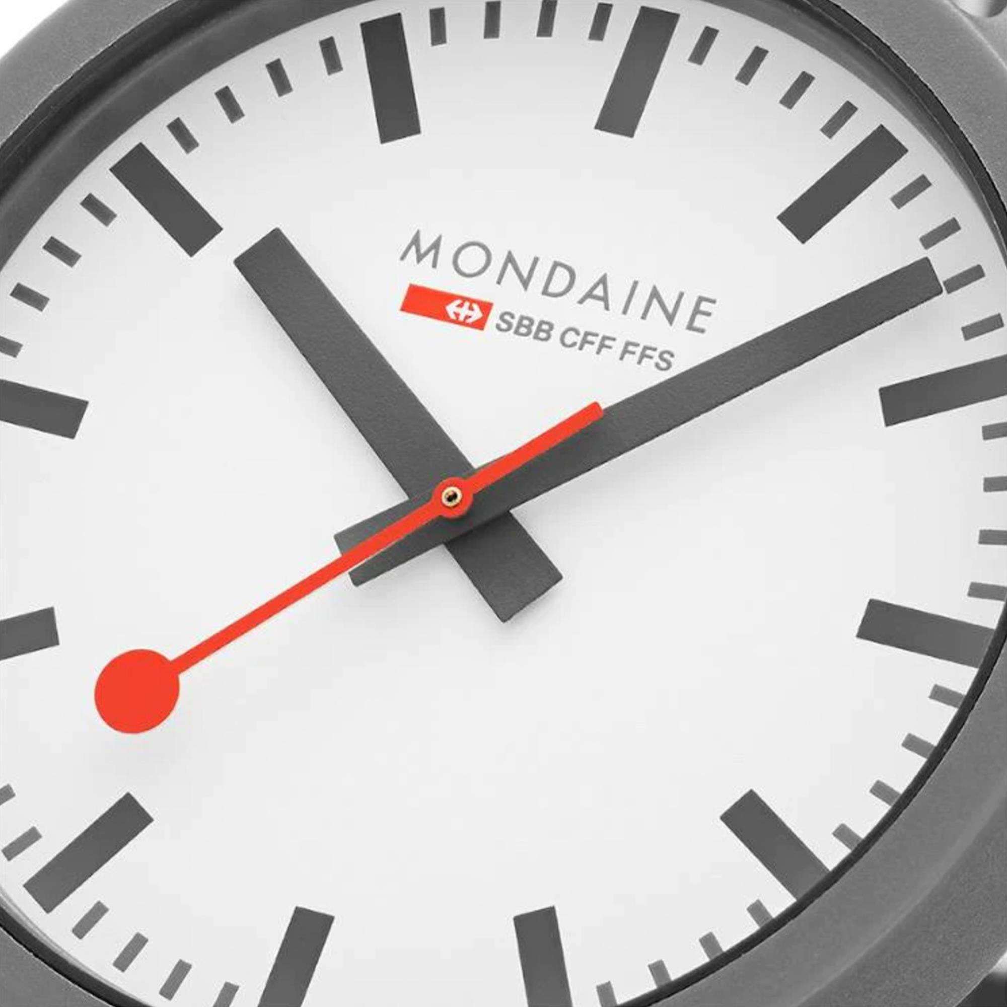 Mondaine Essence Quartz White Dial Grey Textile Strap Unisex Watch MS1.41111.LH