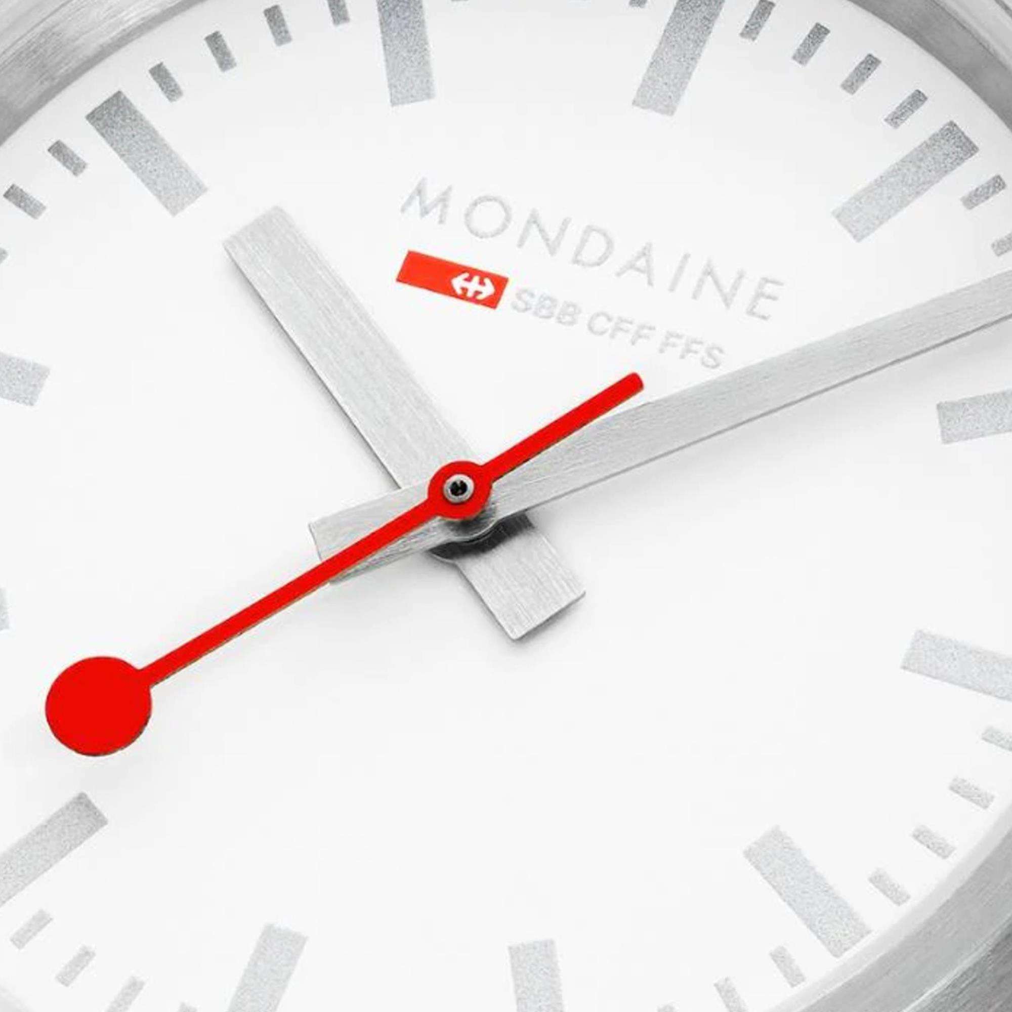 Mondaine Classic Quartz White Dial Green Textile Strap Ladies Watch A658.30323.17SBQ