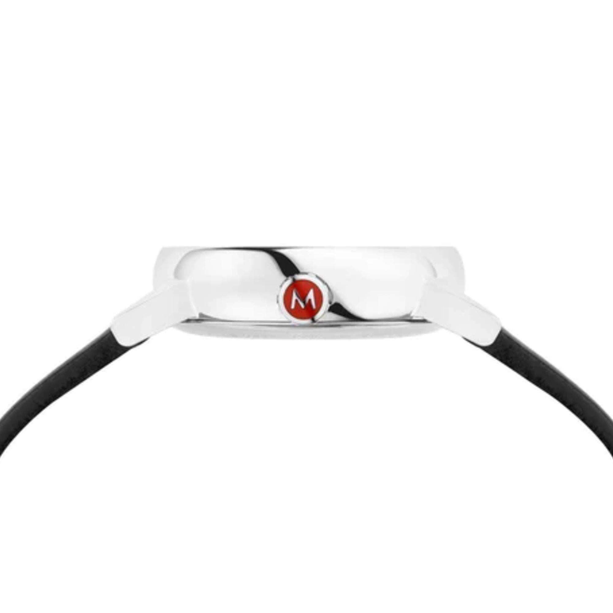 Mondaine evo2 Petite Stainless Steel Case Black Leather Strap Ladies Watch MSE.26110.LB 26mm