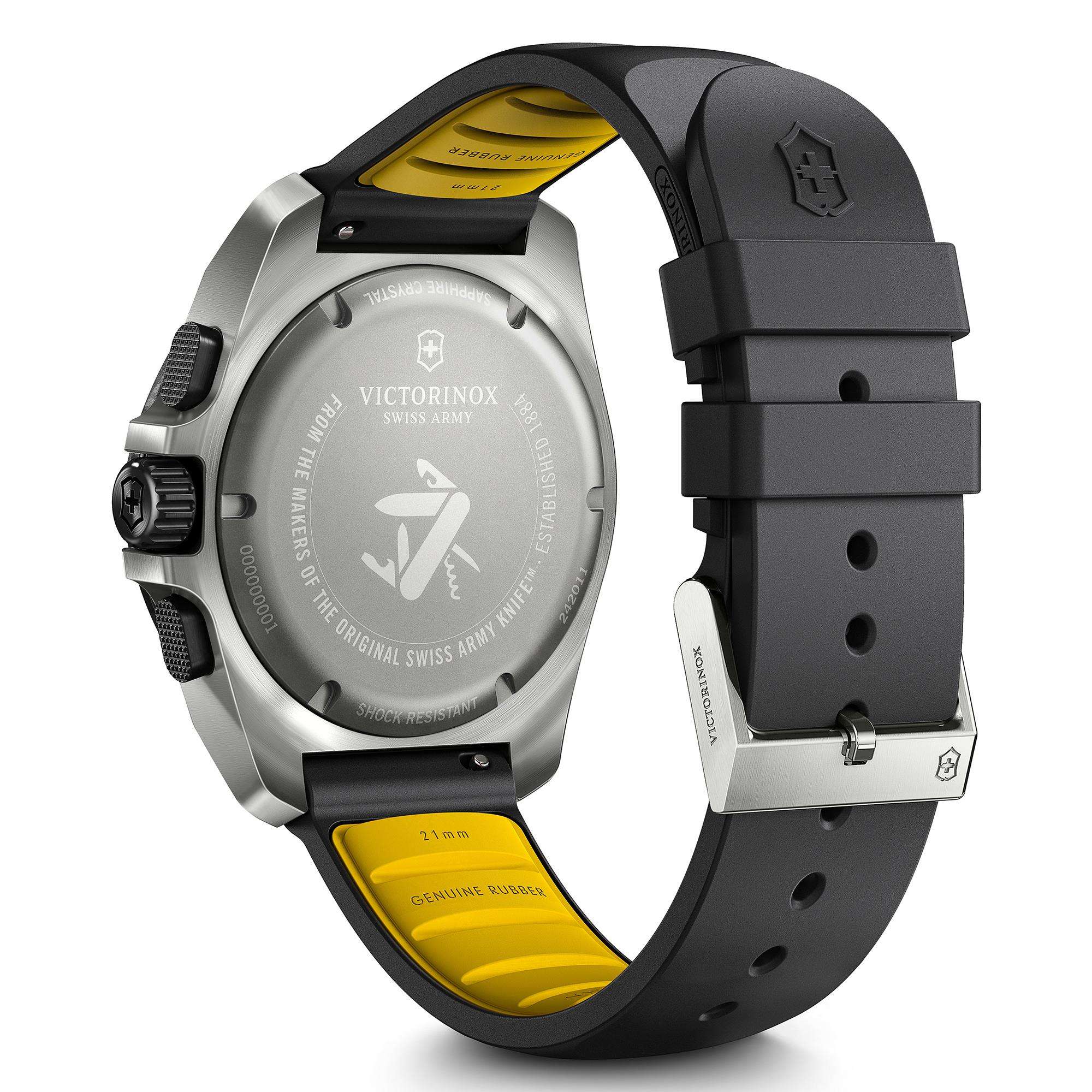 Victorinox I.N.O.X Titanium Quartz Black Dial Black Rubber Strap Men's Watch 242011