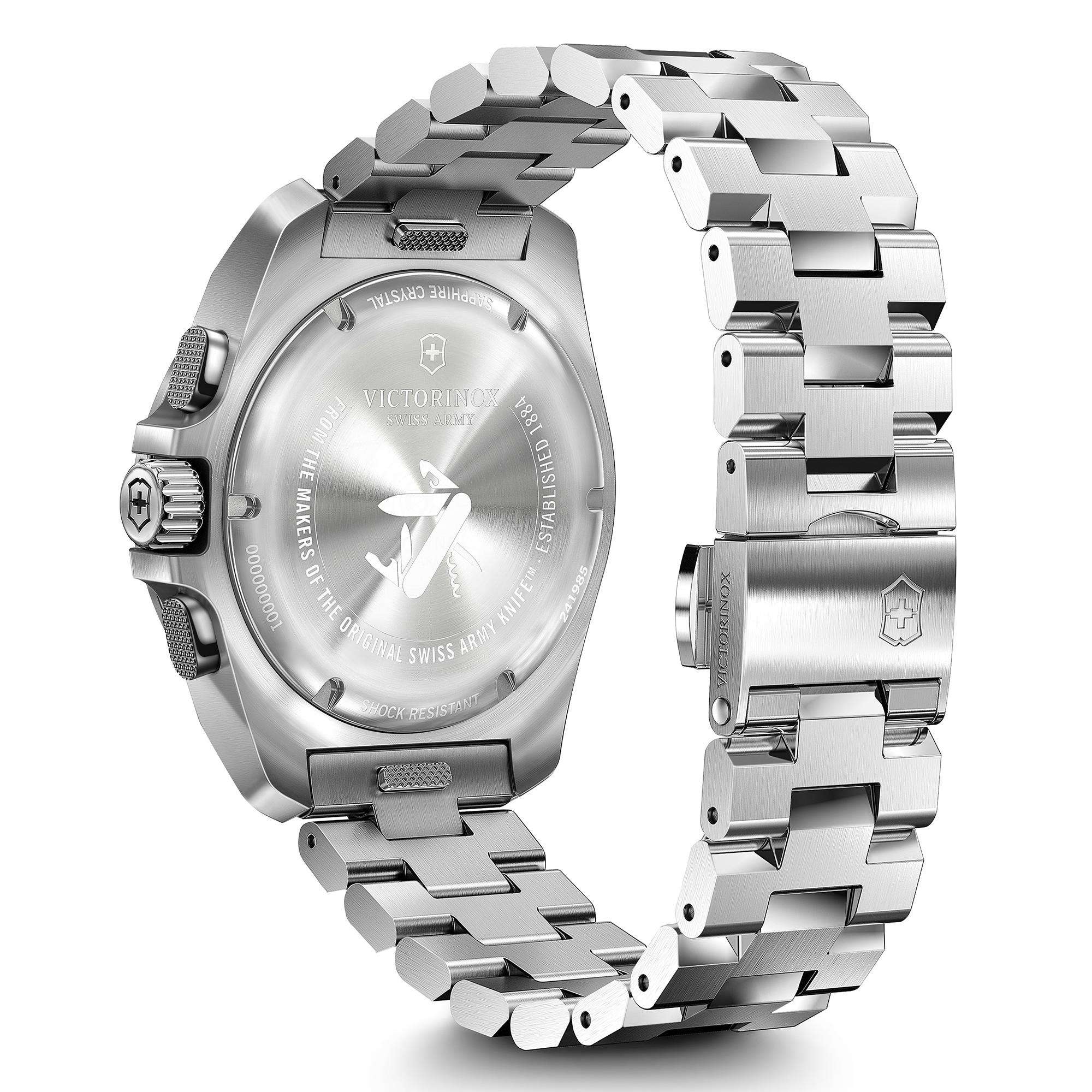 Victorinox I.N.O.X Chrono Quartz Blue Dial Steel Strap Men's Watch 241985