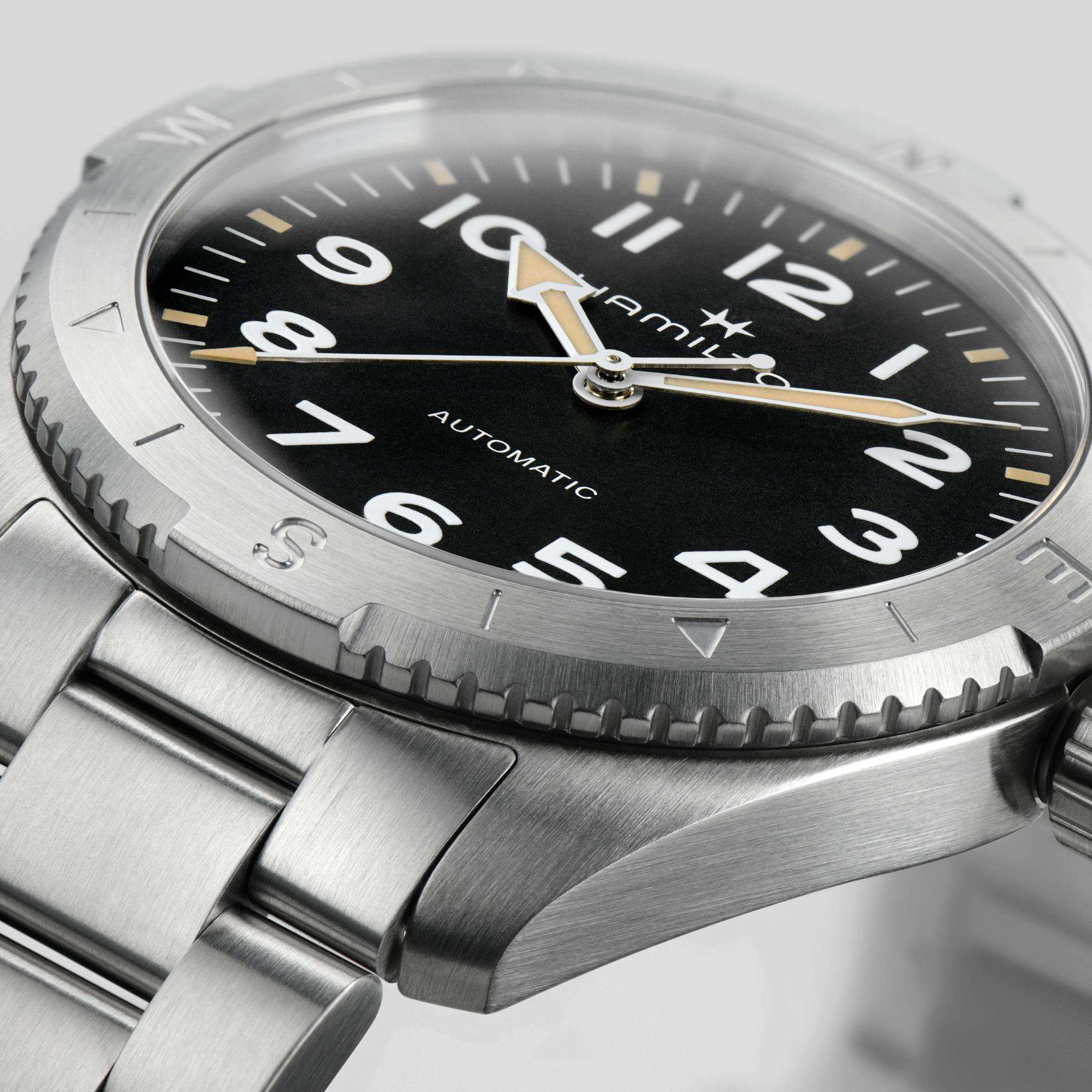 Hamilton Khaki Field Expedition Auto Black Dial Steel Strap Men's Watch H70315130