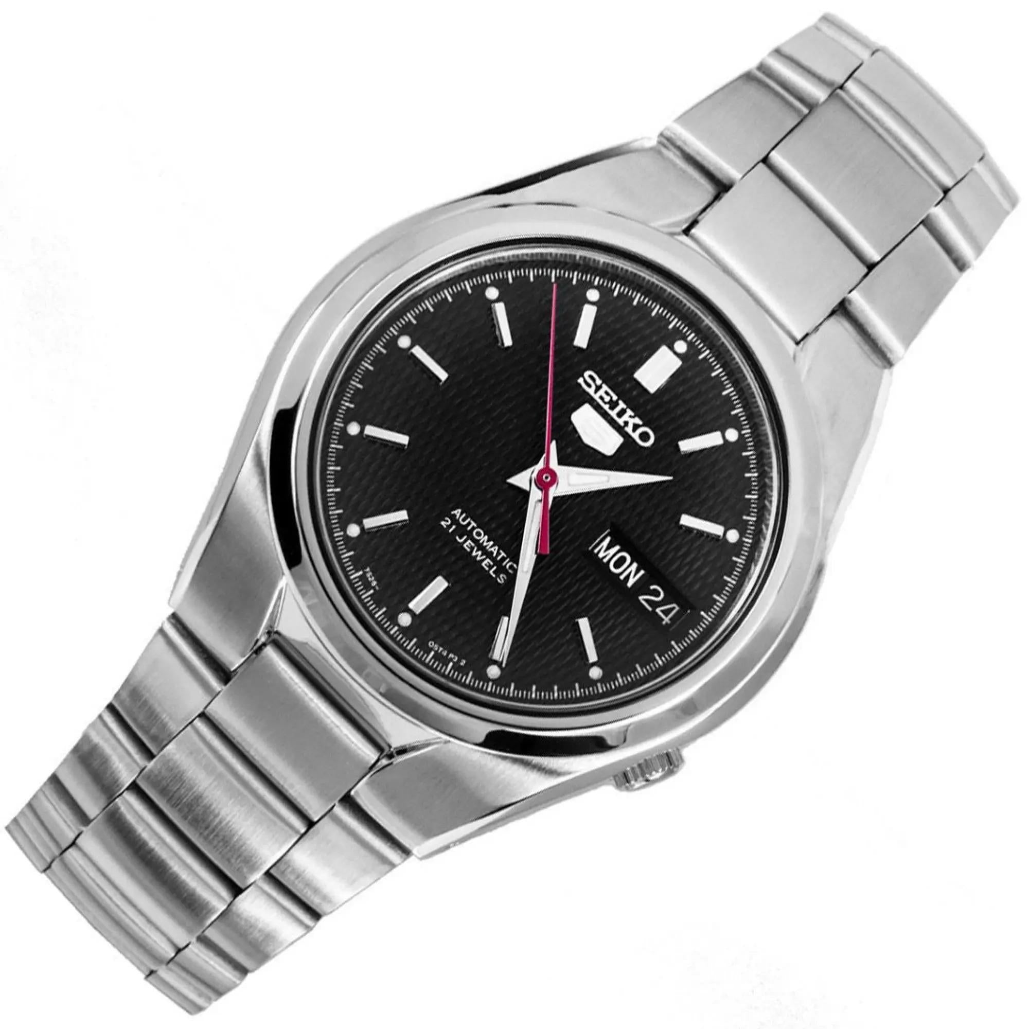 Seiko 5 Automatic Black Dial Stainless Steel Bracelet Men's Watch SNK607K1