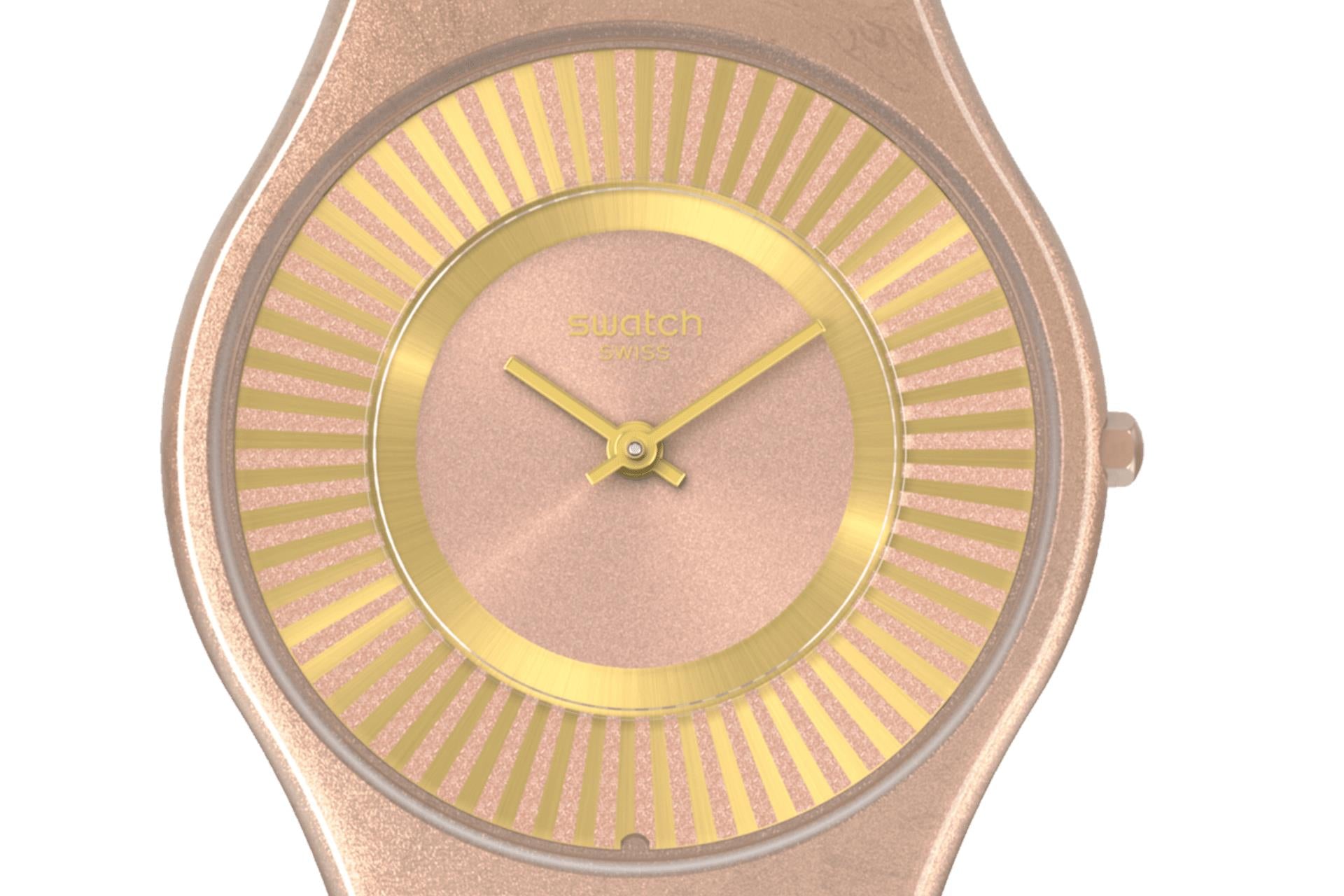 Swatch Tawny Radiance Quartz Pink Silicone Strap Bio-Sourced Case Unisex Watch SS08C102
