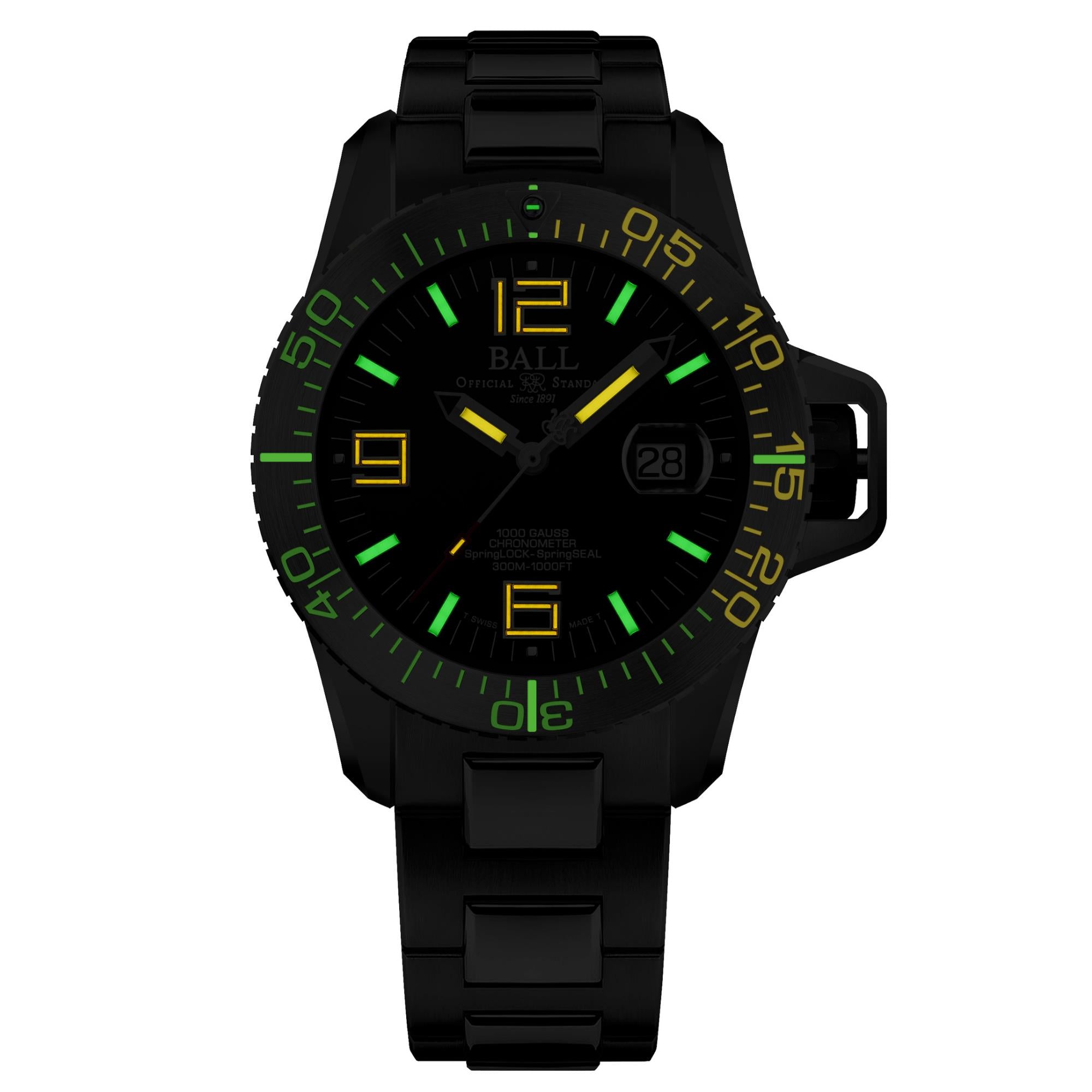 Ball Engineer Hydrocarbon EOD Limited Edition Automatic Black Dial Titanium/Stainless Steel Bracelet Men's Watch DM3200A-S1C-BK