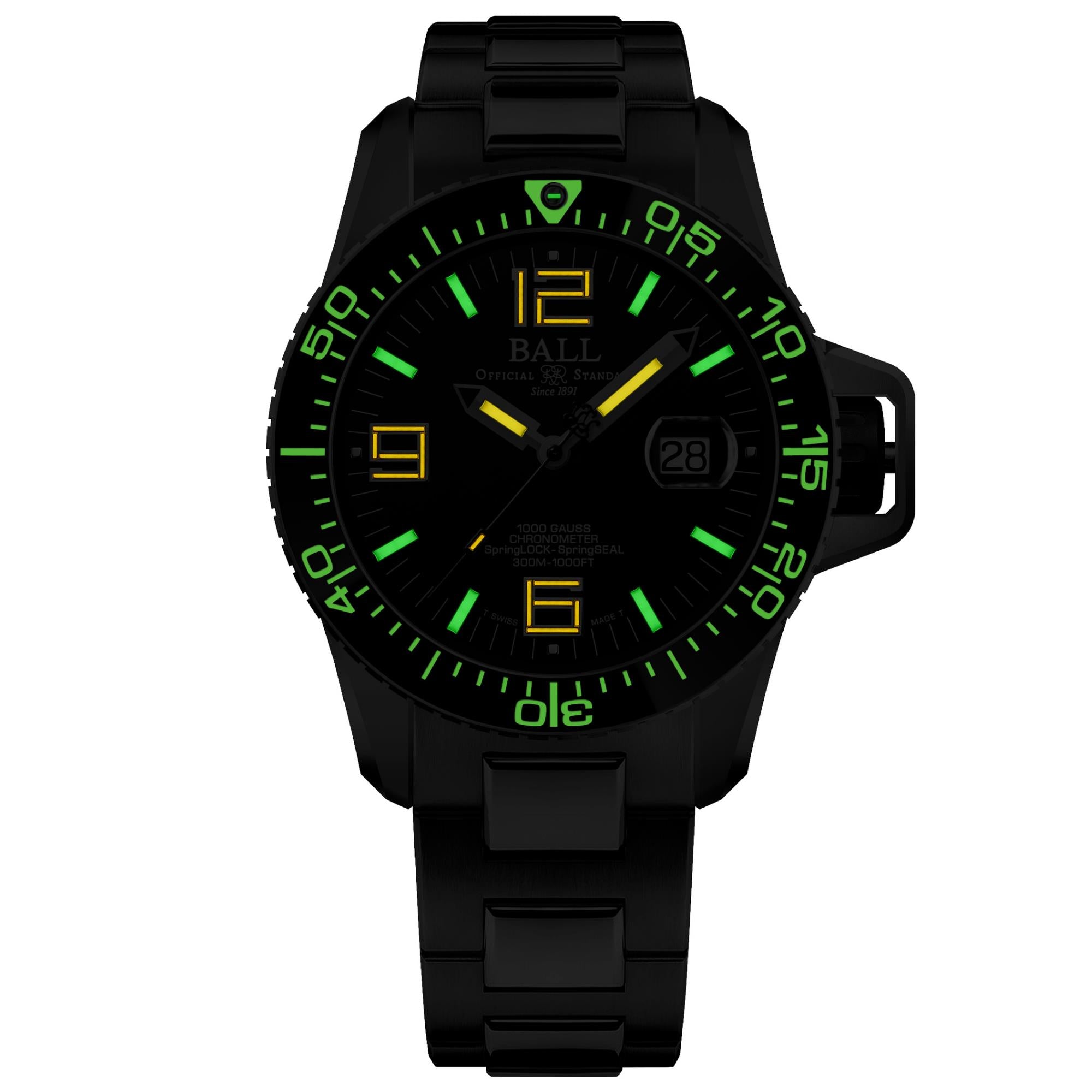 Pre-Order Ball Engineer Hydrocarbon EOD Limited Edition Automatic Black Dial Titanium/Stainless Steel Bracelet Men's Watch DM3200A-S2C-BK (Delivery 7-10 days)