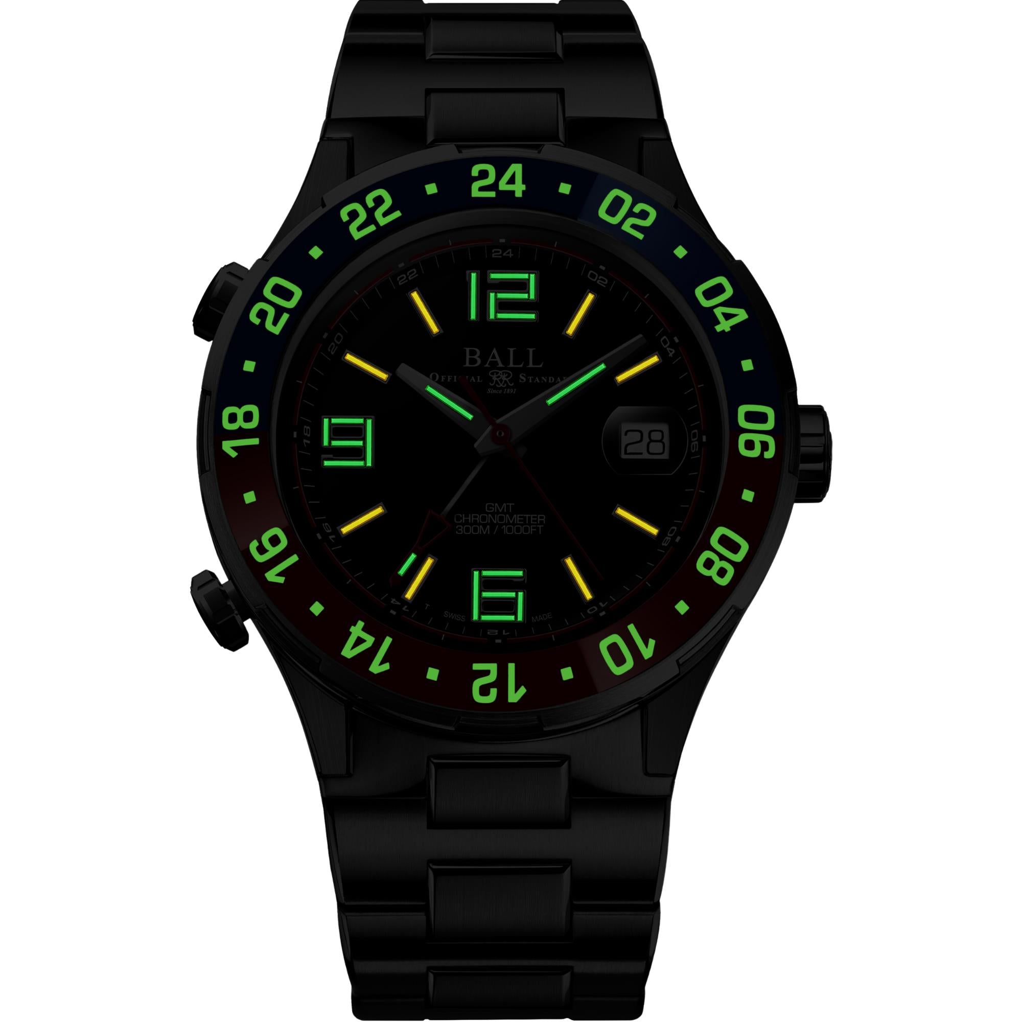 Ball Roadmaster Pilot GMT Limited Edition Automatic Black Dial Titanium Bracelet Men’s Watch DG3038A-S2C-BK
