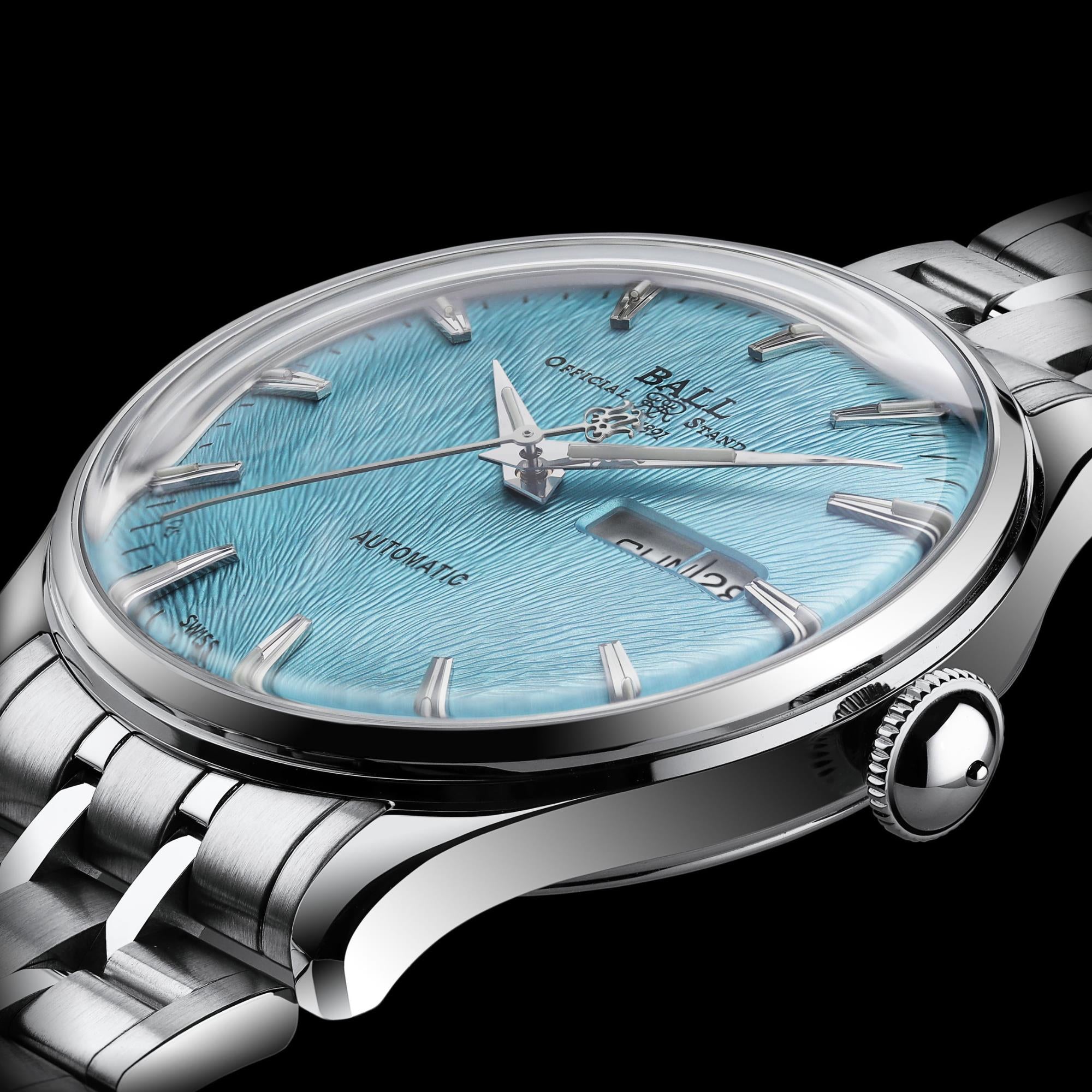 Ball Trainmaster Eternity Automatic Ice Blue Dial Stainless Steel Bracelet Men's Watch NM2080D-S2J-IBE