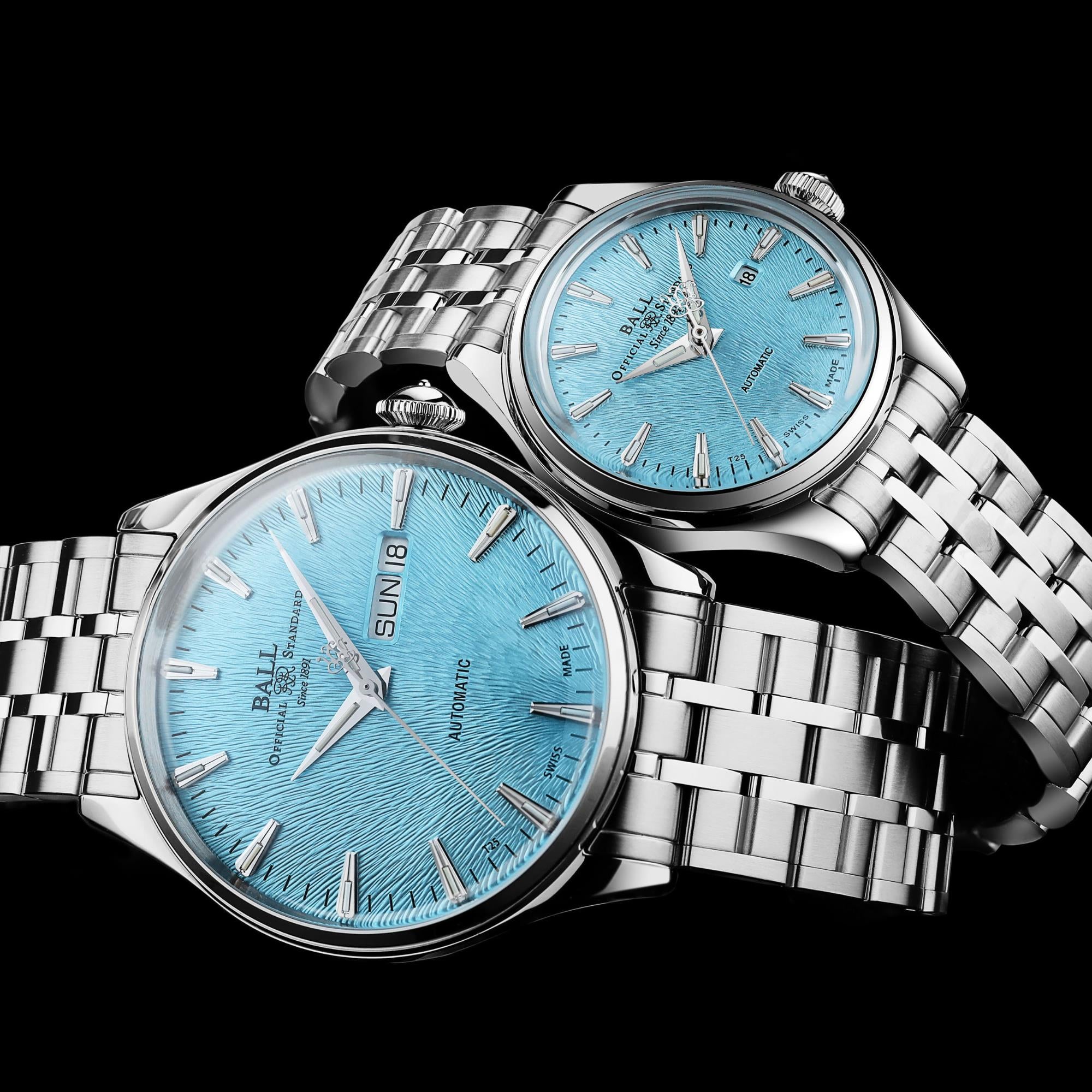 Ball Trainmaster Eternity Automatic Ice Blue Dial Stainless Steel Bracelet Men's Watch NM2080D-S2J-IBE