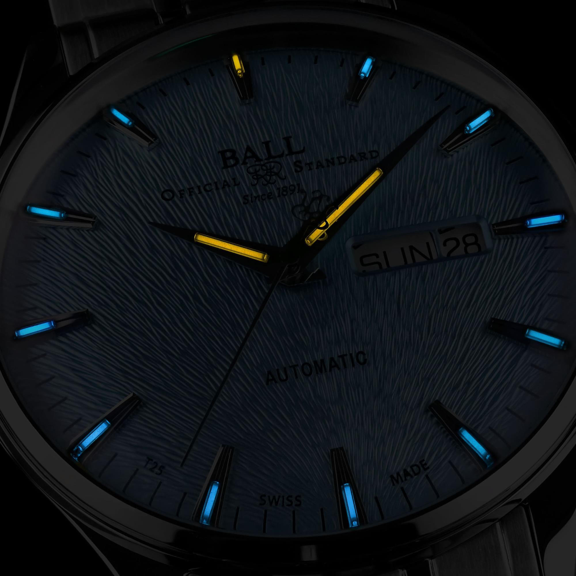 Ball Trainmaster Eternity Automatic Ice Blue Dial Stainless Steel Bracelet Men's Watch NM2080D-S2J-IBE