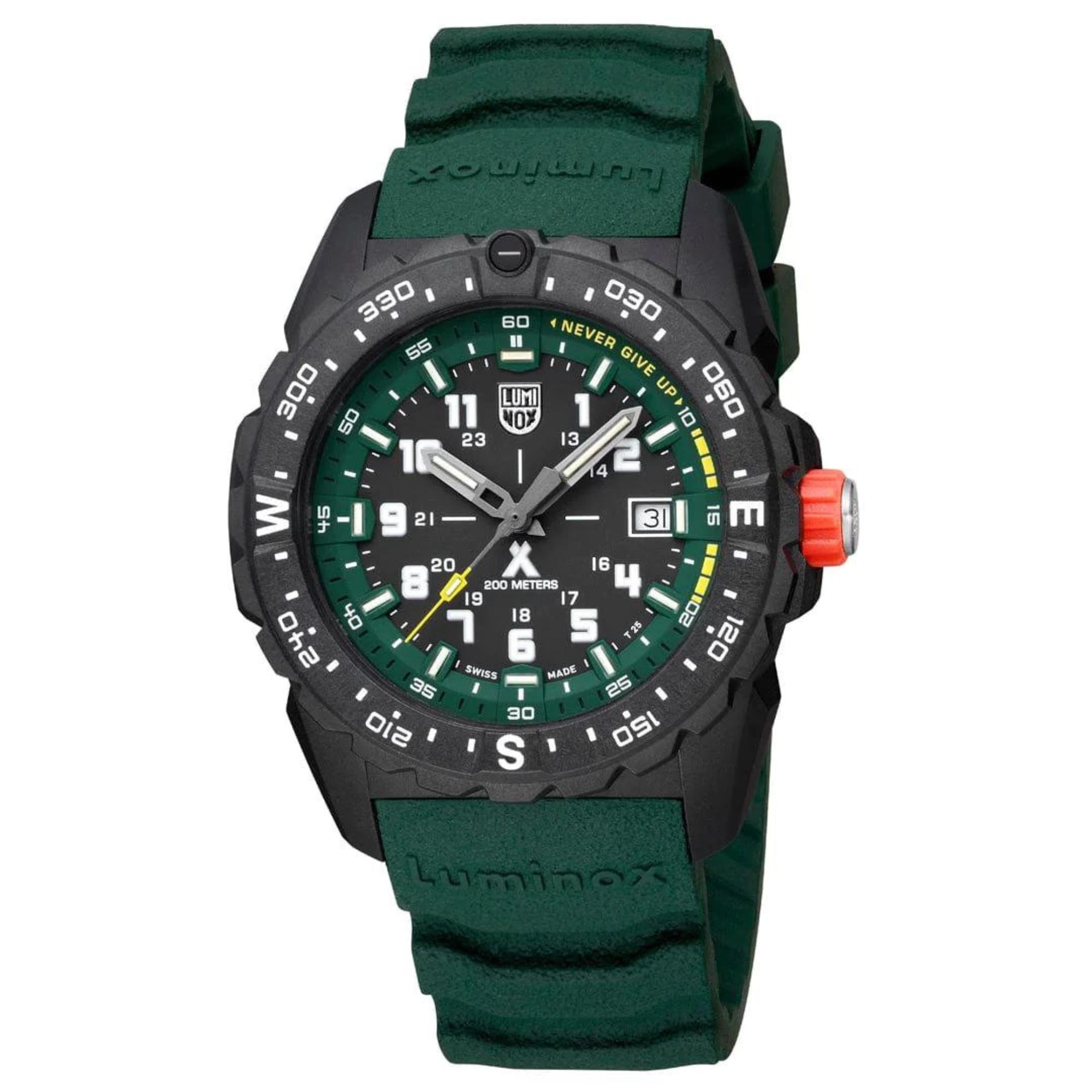 Luminox Bear Grylls Survival Quartz Black Dial Green Silicone Strap Men's Watch XB.3735