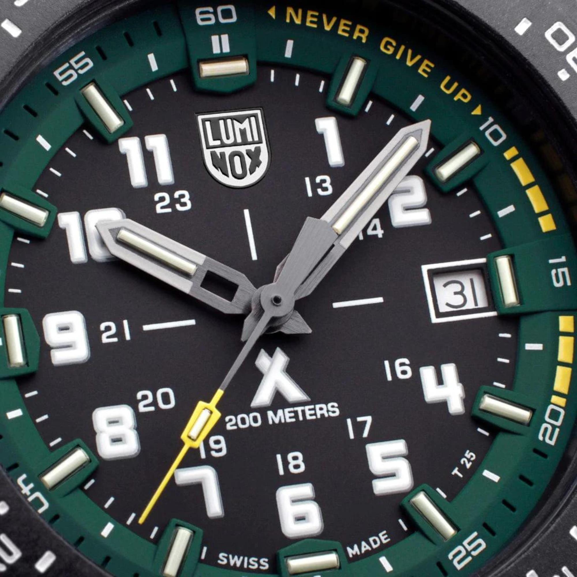 Luminox Bear Grylls Survival Quartz Black Dial Green Silicone Strap Men's Watch XB.3735