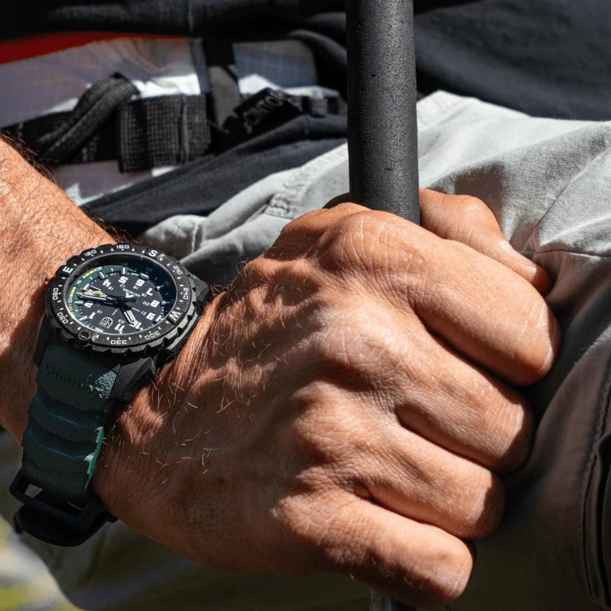 Luminox Bear Grylls Survival Quartz Black Dial Green Silicone Strap Men's Watch XB.3735