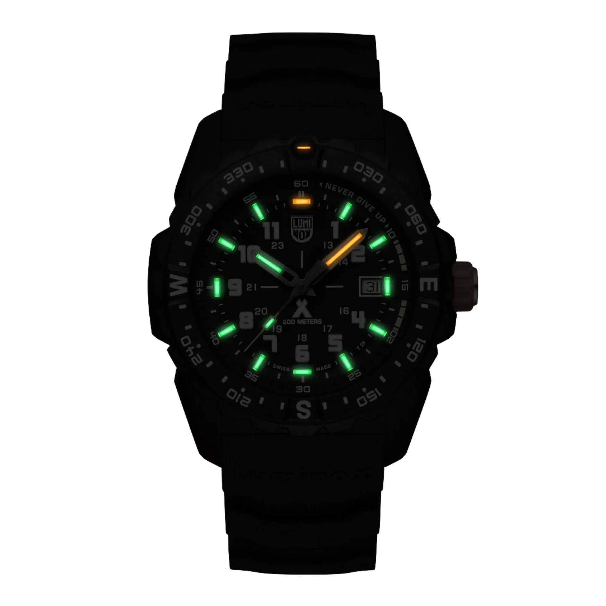 Luminox Bear Grylls Survival Quartz Black Dial Green Silicone Strap Men's Watch XB.3735