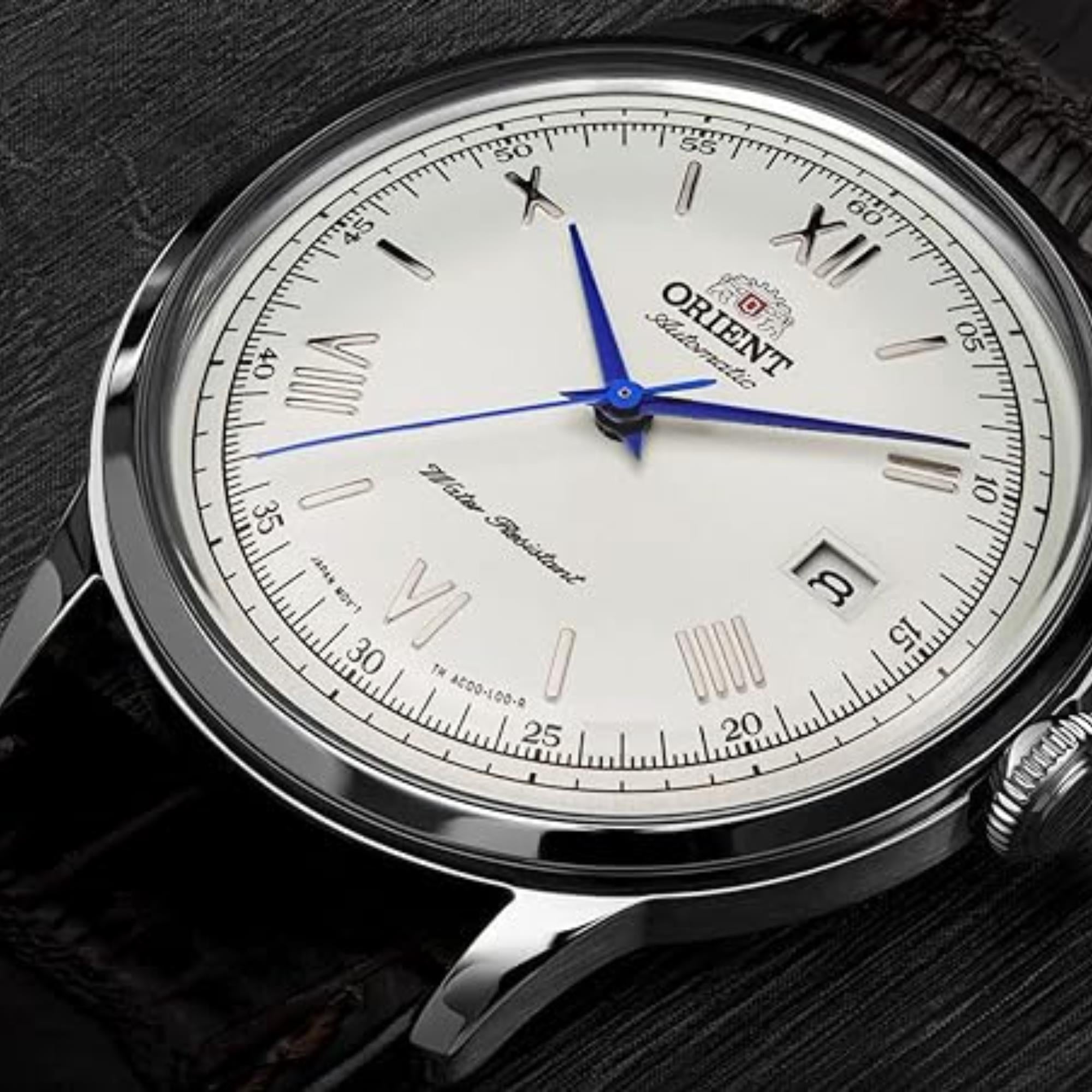Orient Bambino Classic Vintage Style Automatic White Dial Brown Leather Strap Men’s Dress Watch TAC00009W0