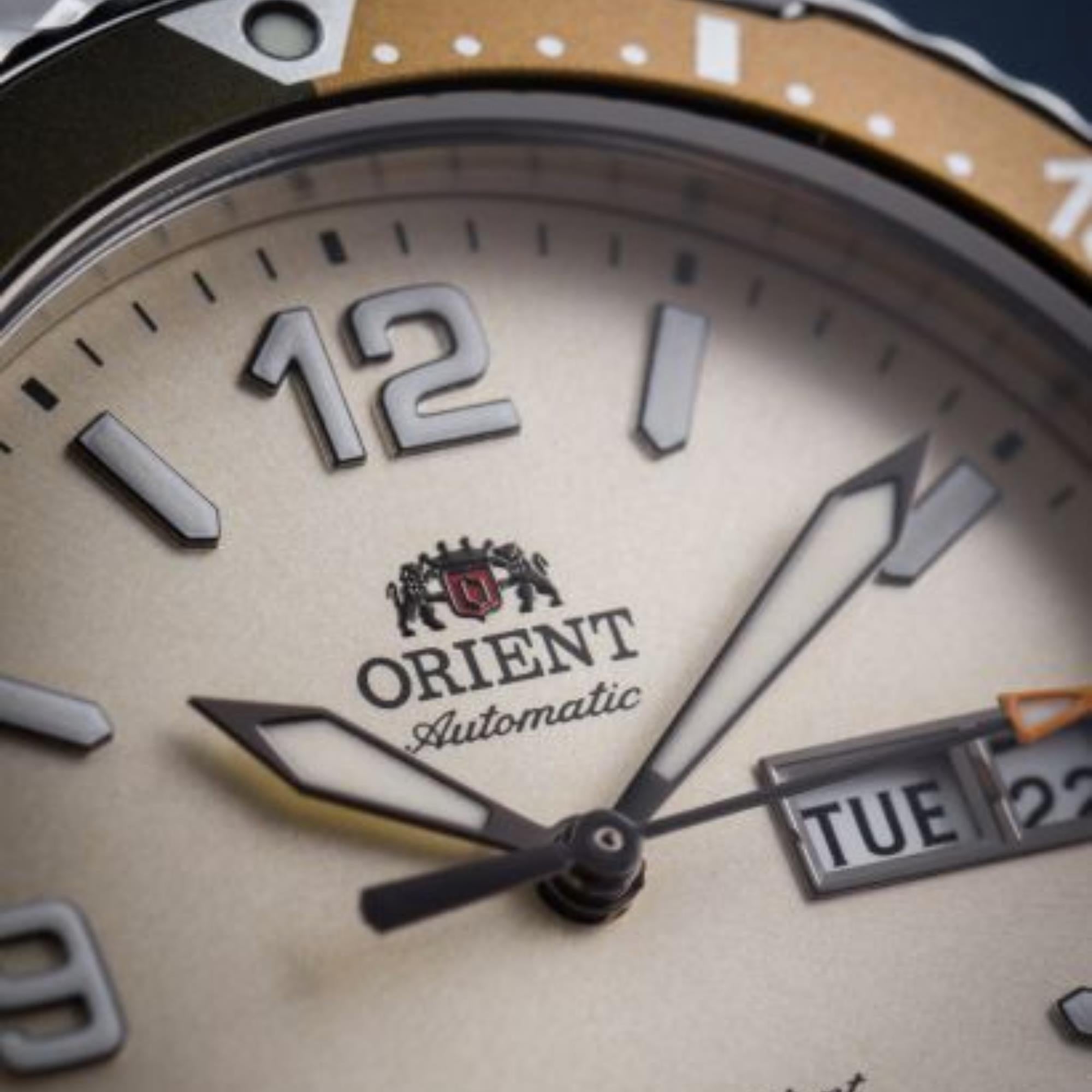 Orient Mako 42mm Ivory Dial Steel Mens Automatic Watch RA-AA0821S39B