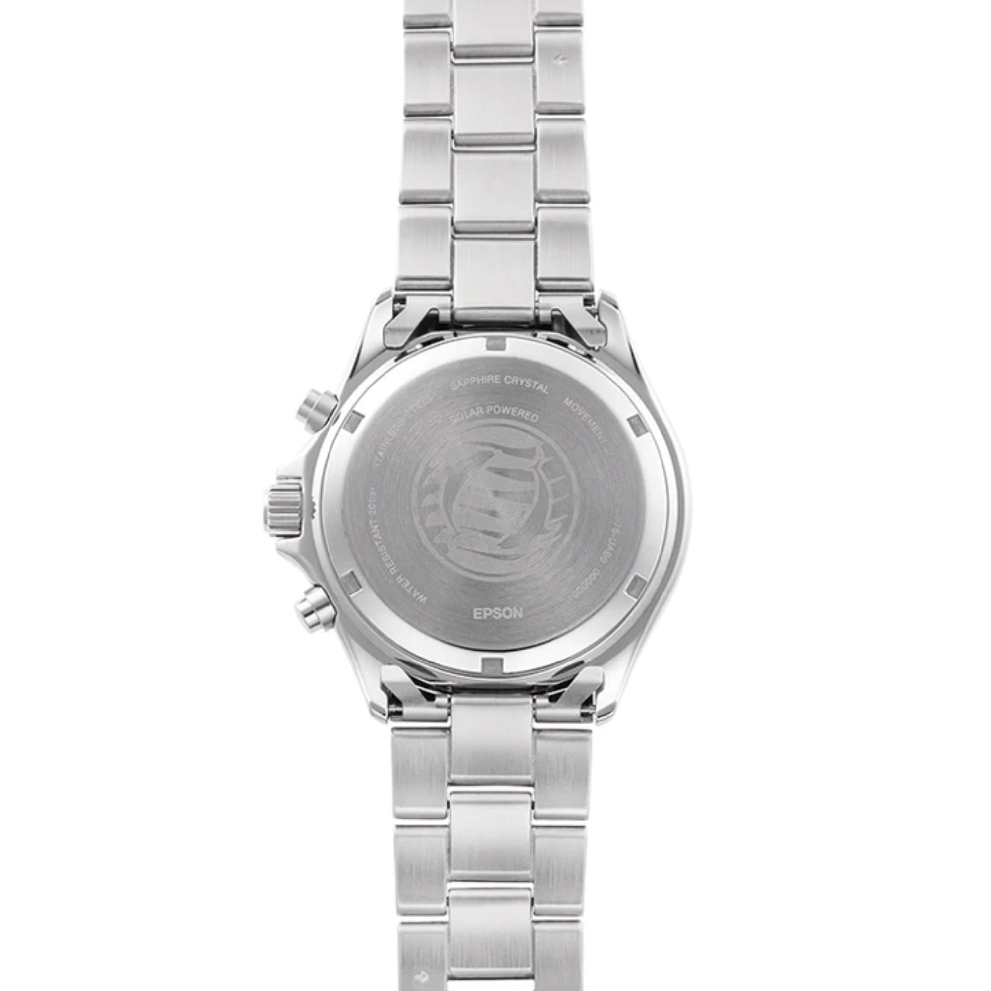 Orient Mako Solar Chronograph Quartz Black Dial Steel Strap Men's Dive Watch RA-TX0202B10B