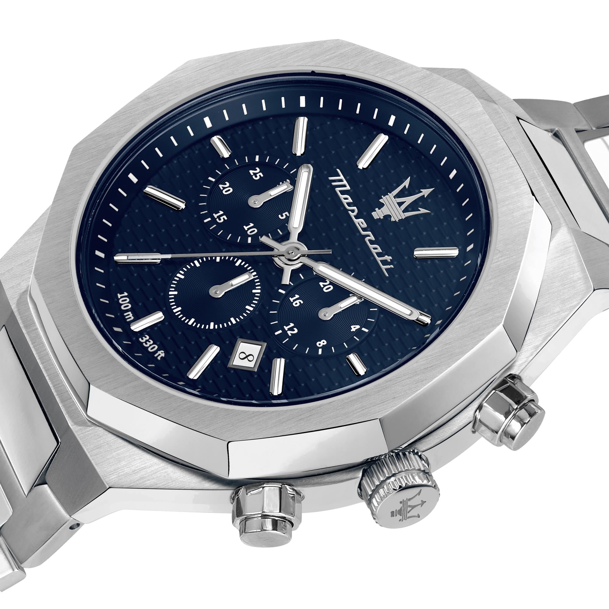Maserati Stile Quartz Blue Chronograph Dial Steel Bracelet Men's Watch R8873642006
