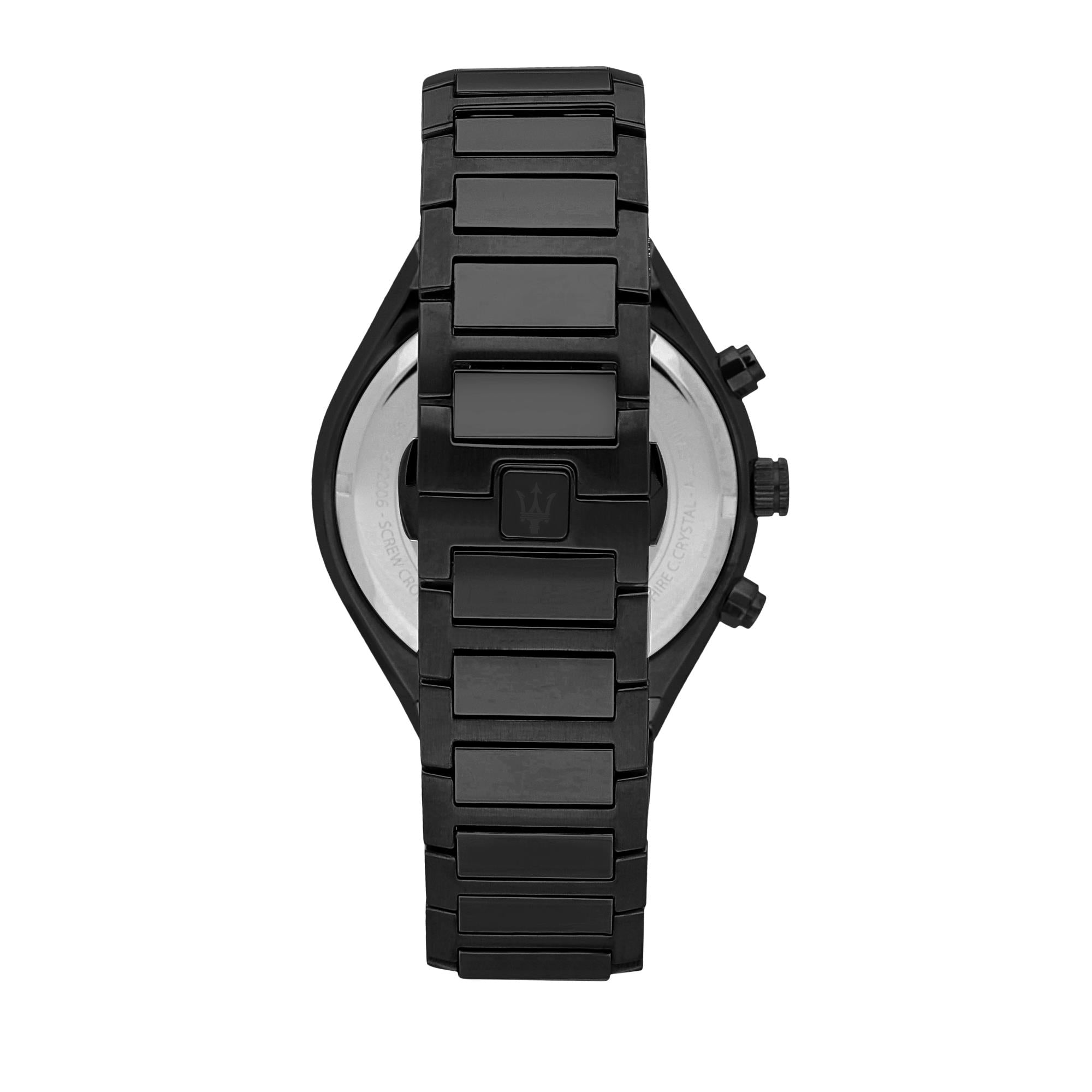 Maserati Stile Quartz Black Chronograph Dial Black PVD Steel Bracelet Men's Watch R8873642005