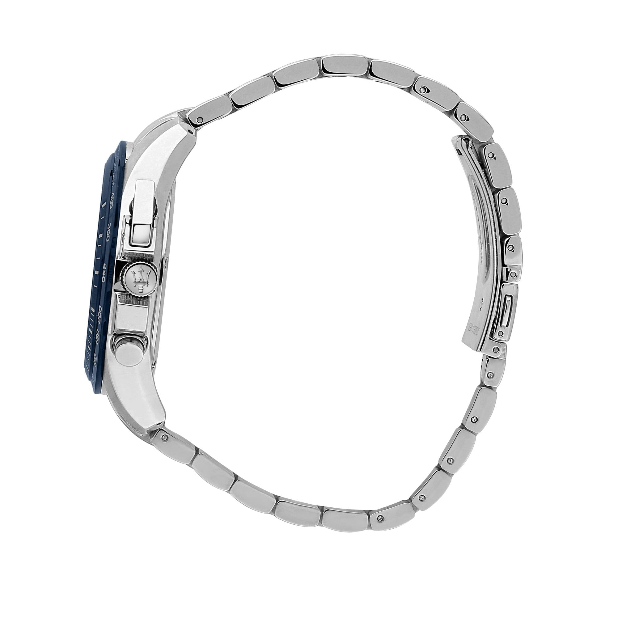 Maserati Traguardo Quartz Blue Chronograph Dial Steel Bracelet Men's Watch R8873612043