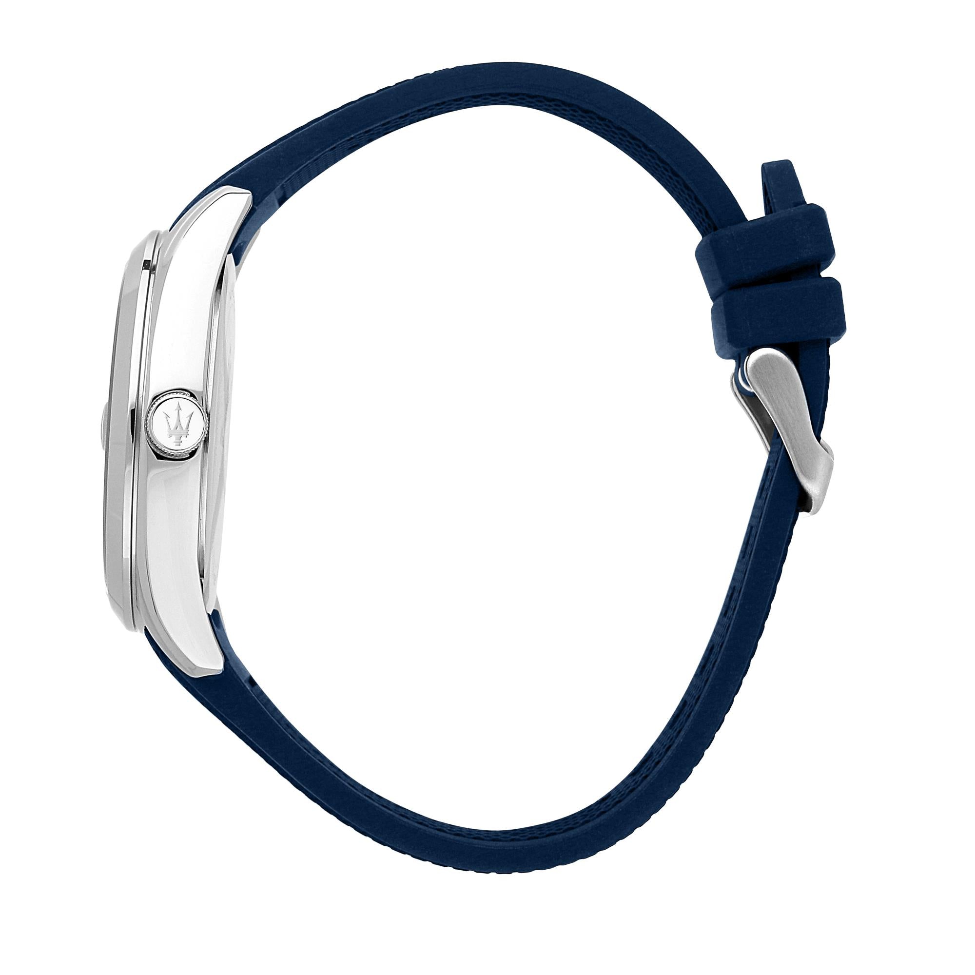 Maserati Attrazione Quartz White Dial Blue Silicone Strap Men's Watch R8851151007