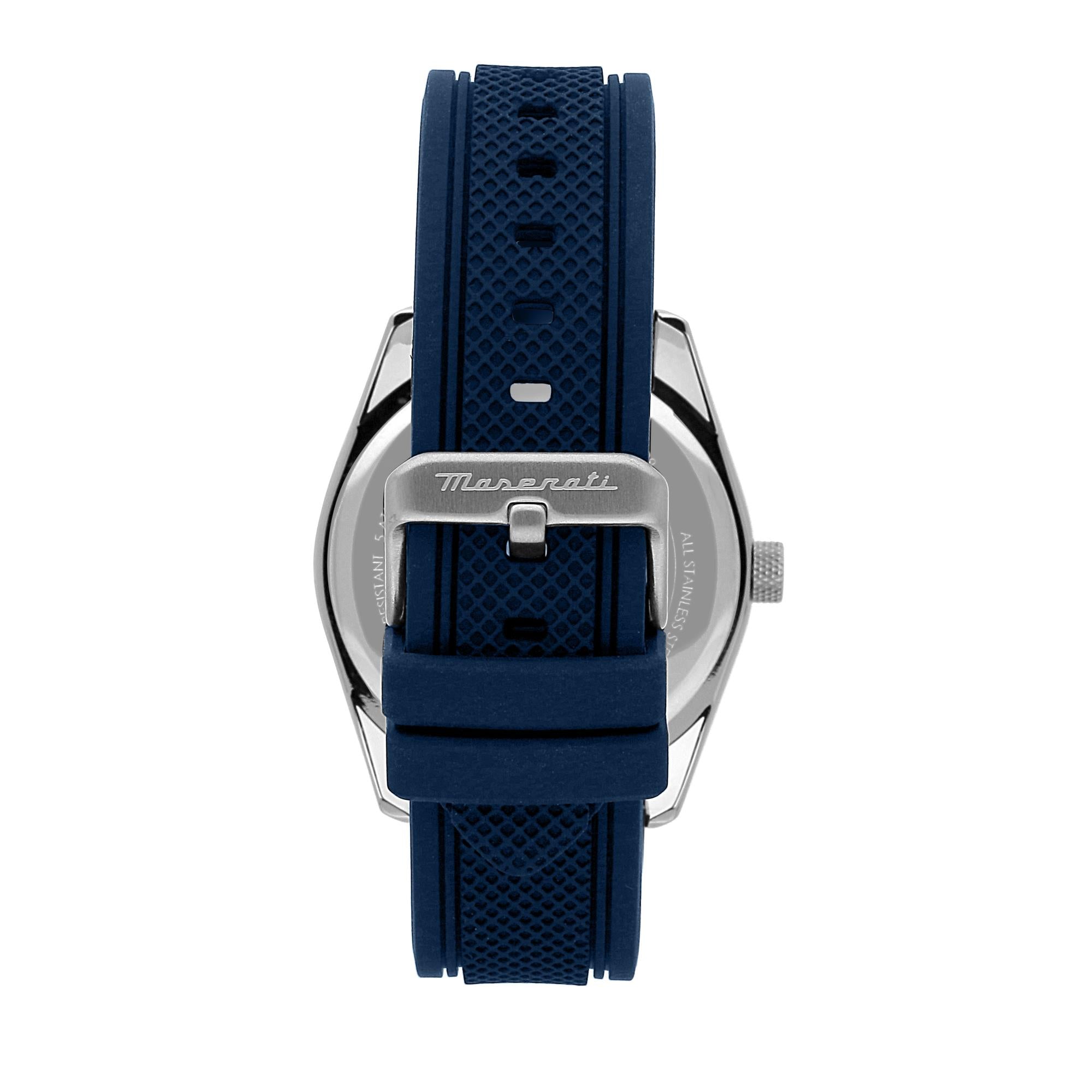 Maserati Attrazione Quartz White Dial Blue Silicone Strap Men's Watch R8851151007