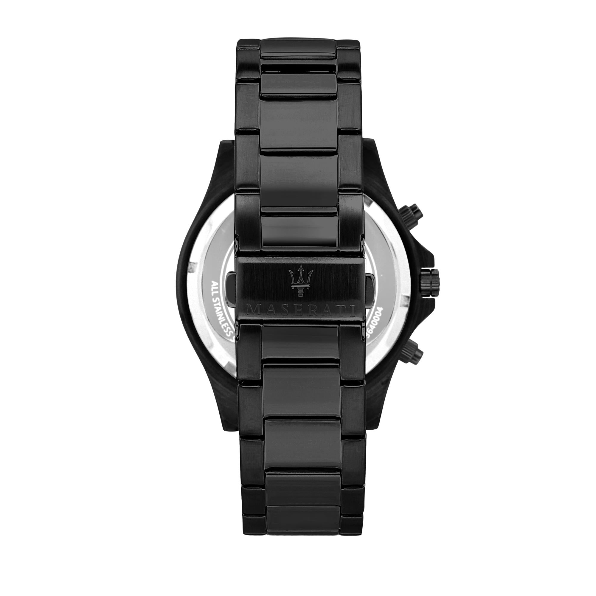 Maserati Sfidia Quartz Black Chronograph Dial Black PVD Steel Bracelet Men's Watch R8873640011