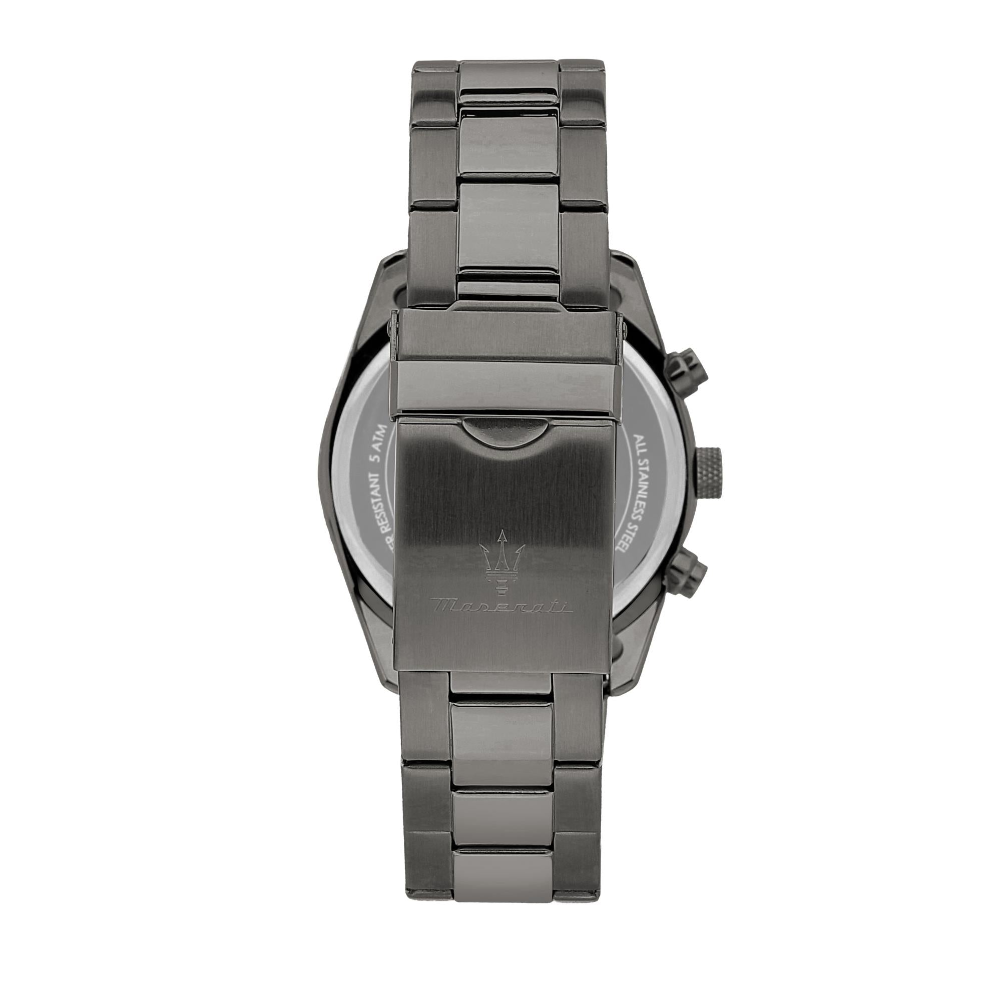 Maserati Attrazione Quartz Black Chronograph Dial Black PVD Steel Bracelet Men's Watch R8853151001
