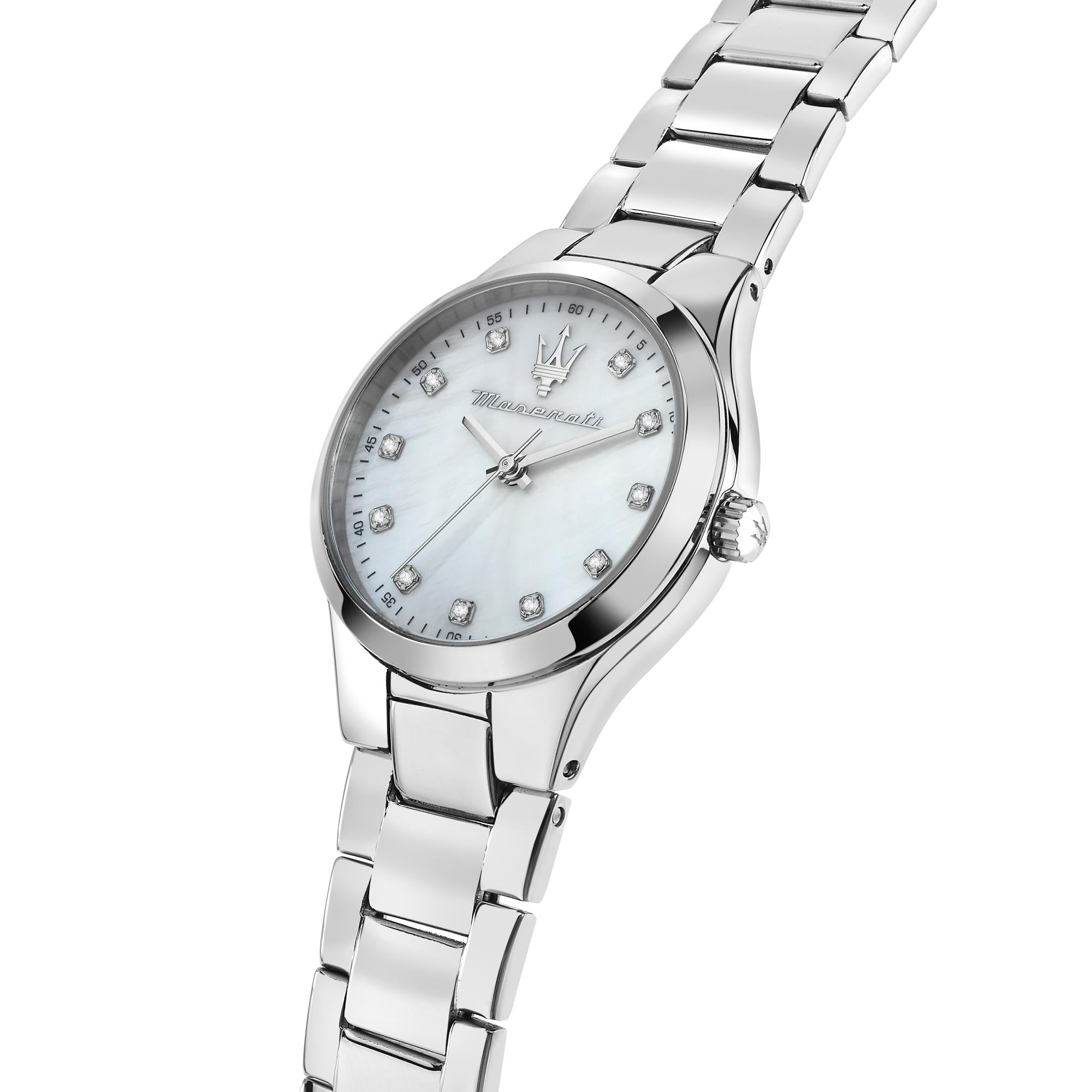 Maserati Attrazione Quartz Mother of Pearl Dial Stainless Steel Bracelet Ladies Watch R8853151504