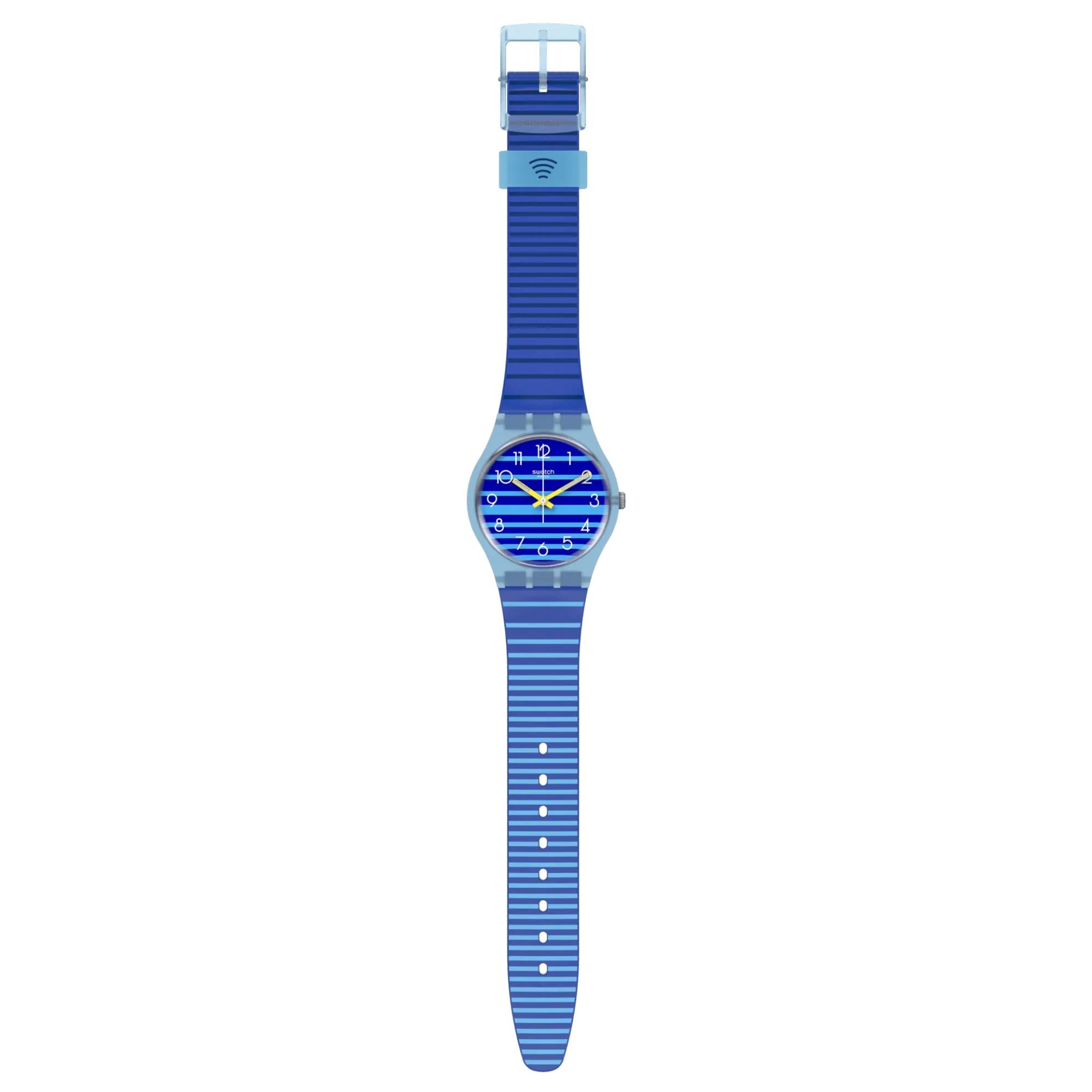 Swatch SwatchPAY! TAKEADIPPAY! Quartz Blue Dial Silicone Strap Ladies Watch SVHS102-5300