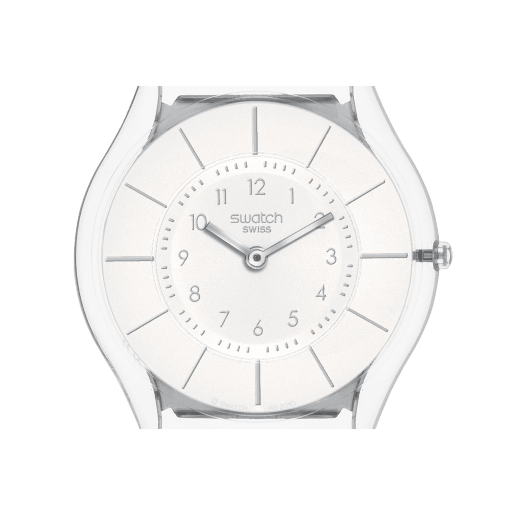 Swatch Lifestyle White Classiness Quartz White Dial Silicone Strap Unisex Watch SS08K102-S14