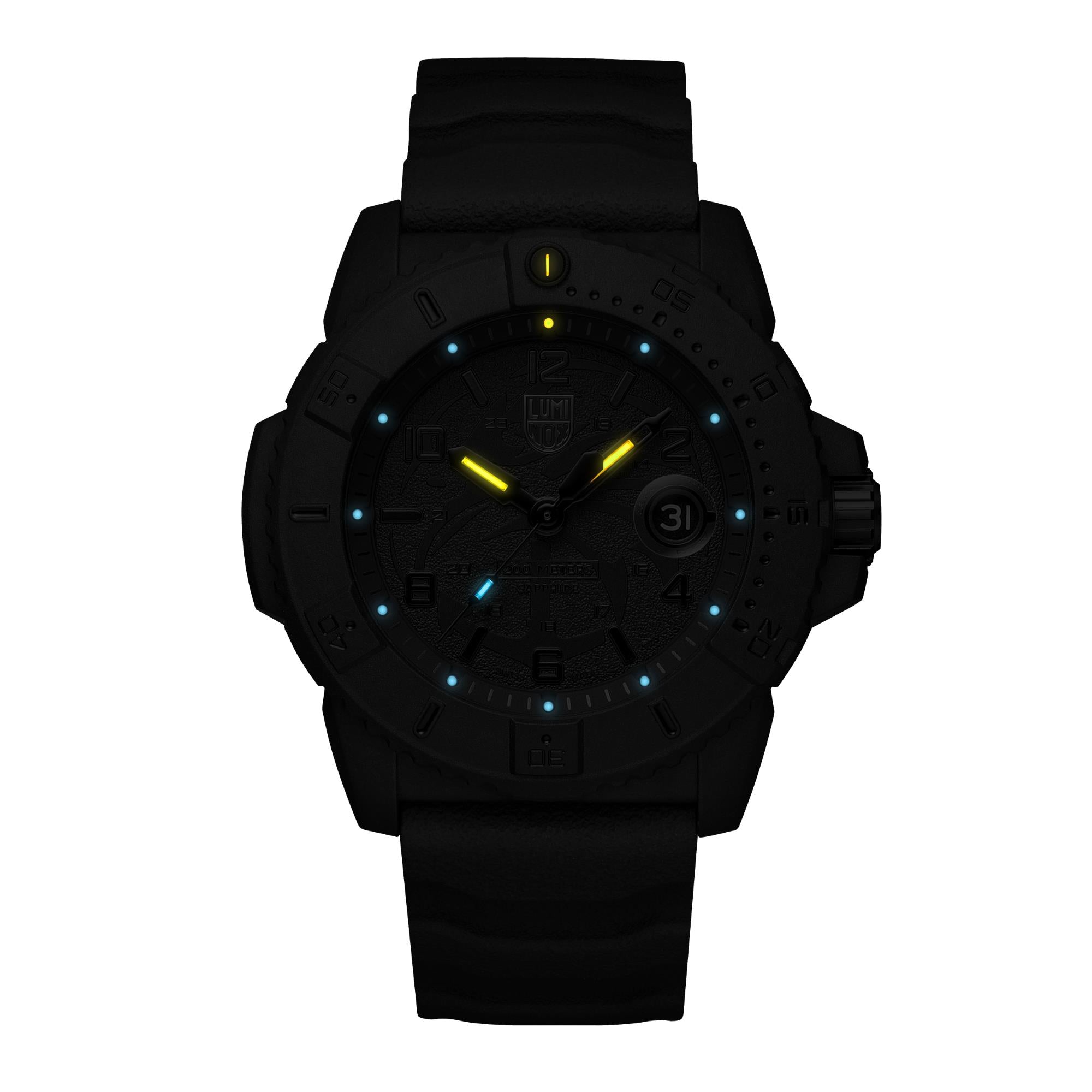 Luminox Navy Seal Foundation BlackOut Black Dial Rubber Strap Men's Watch XS.3601.BO.NSF