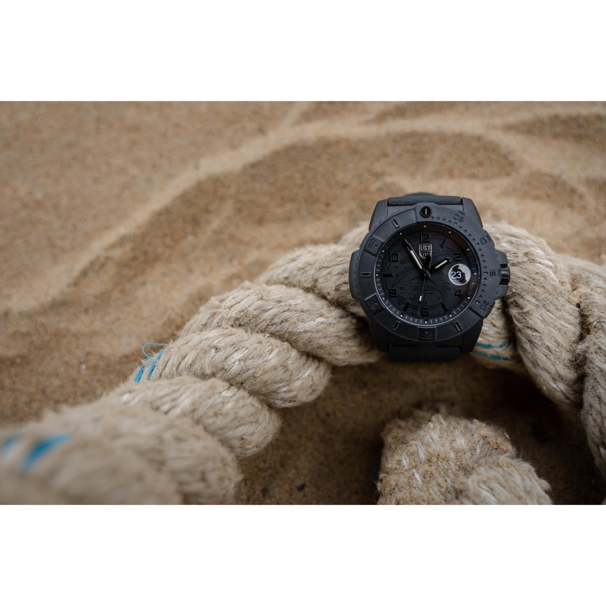 Luminox Navy Seal Foundation BlackOut Black Dial Rubber Strap Men's Watch XS.3601.BO.NSF