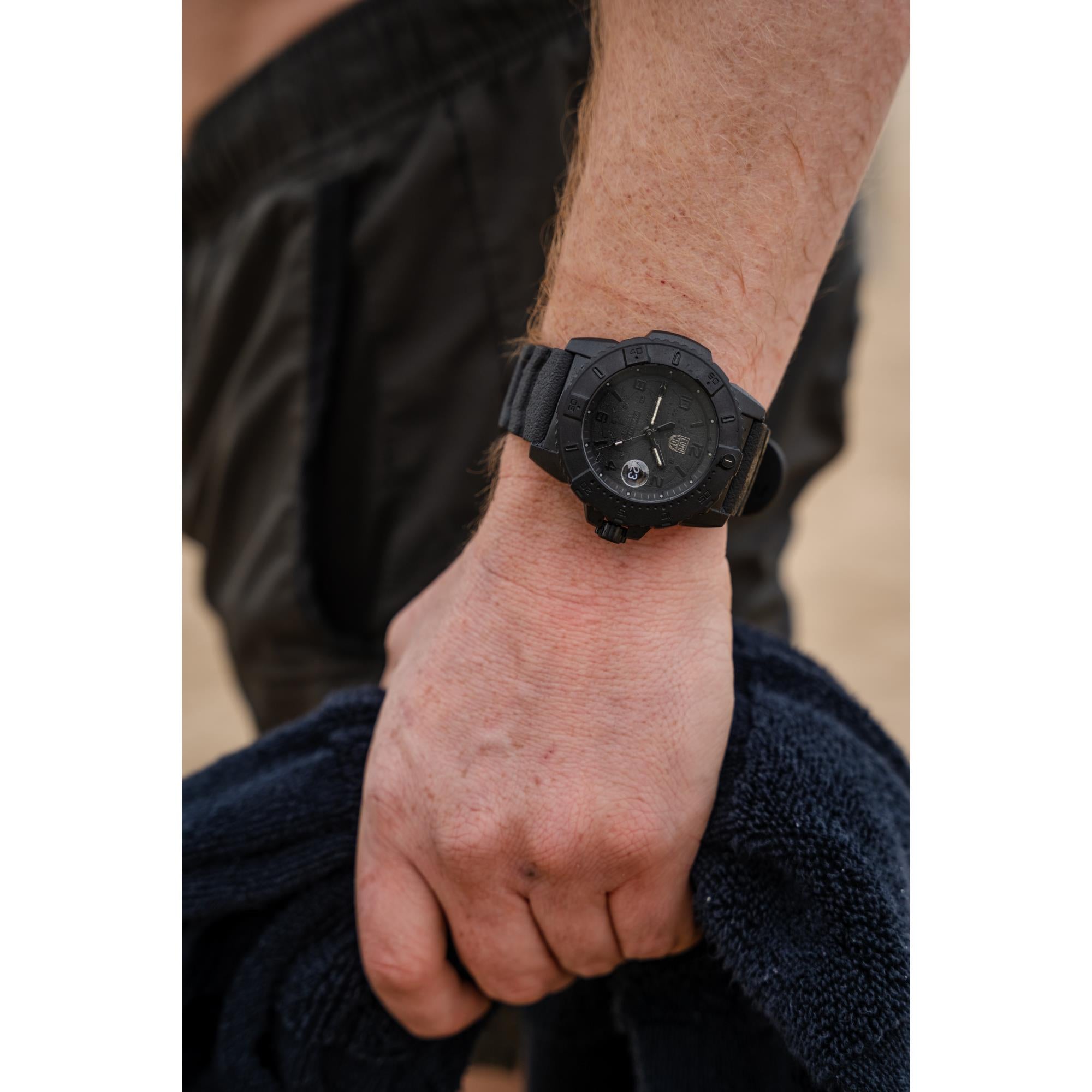 Luminox Navy Seal Foundation BlackOut Black Dial Rubber Strap Men's Watch XS.3601.BO.NSF