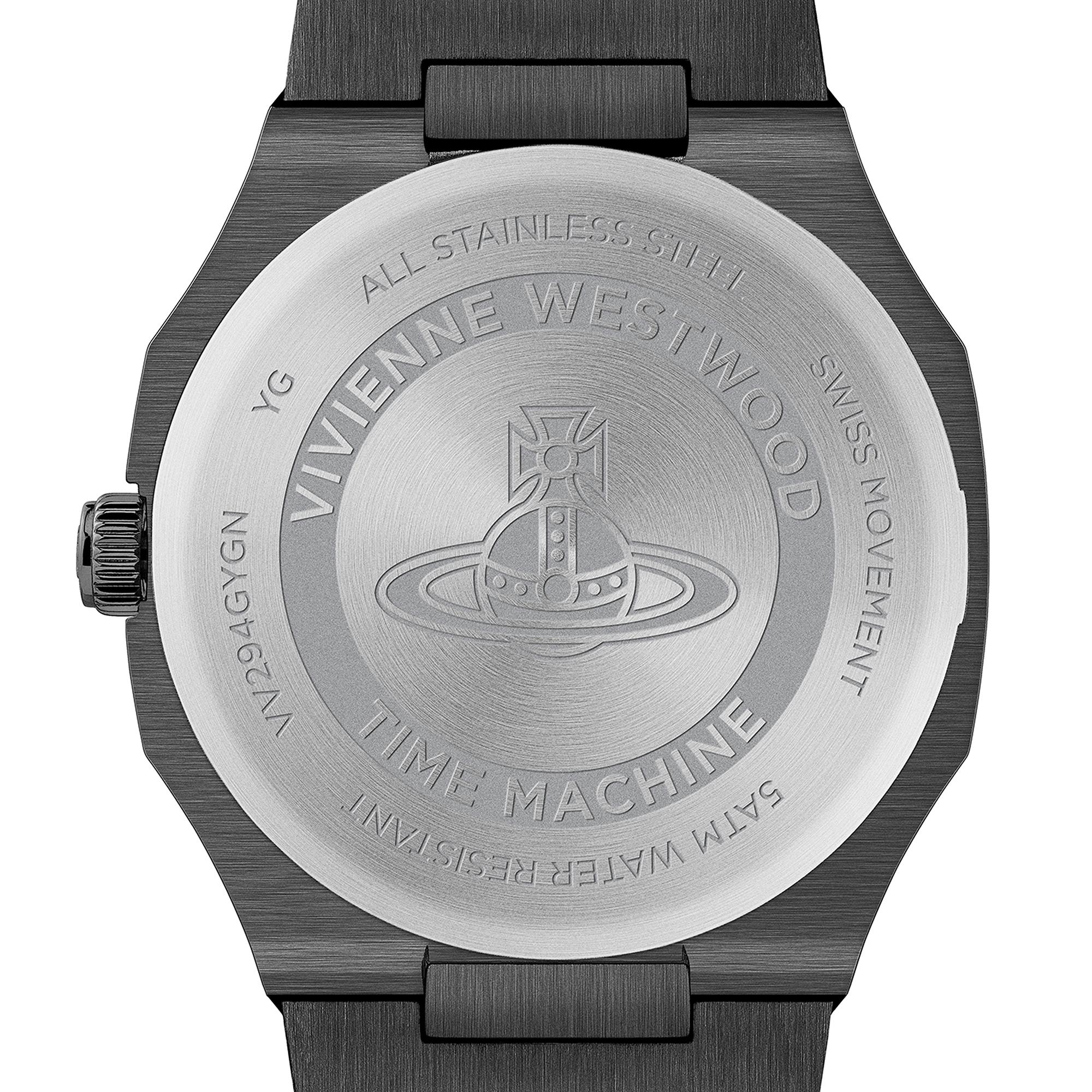 Vivienne Westwood The Bank Quartz Black Dial Steel Strap Unisex Watch VV294GYGN