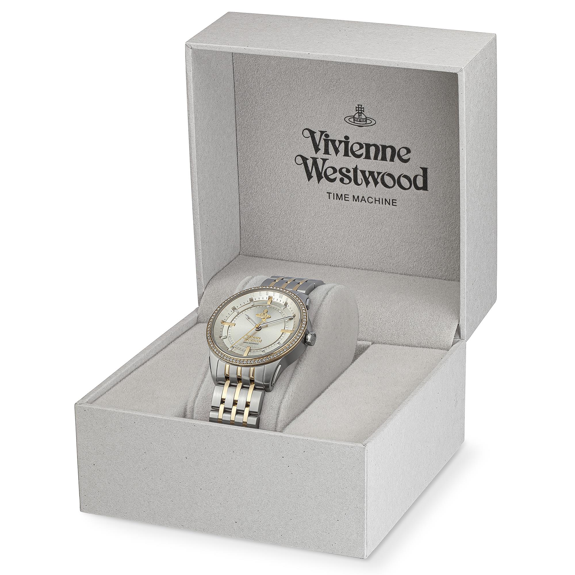 Vivienne Westwood East End Quartz Champagne Dial Two-Tone PVD Stainless Steel Bracelet Ladies Watch VV262LGYSG