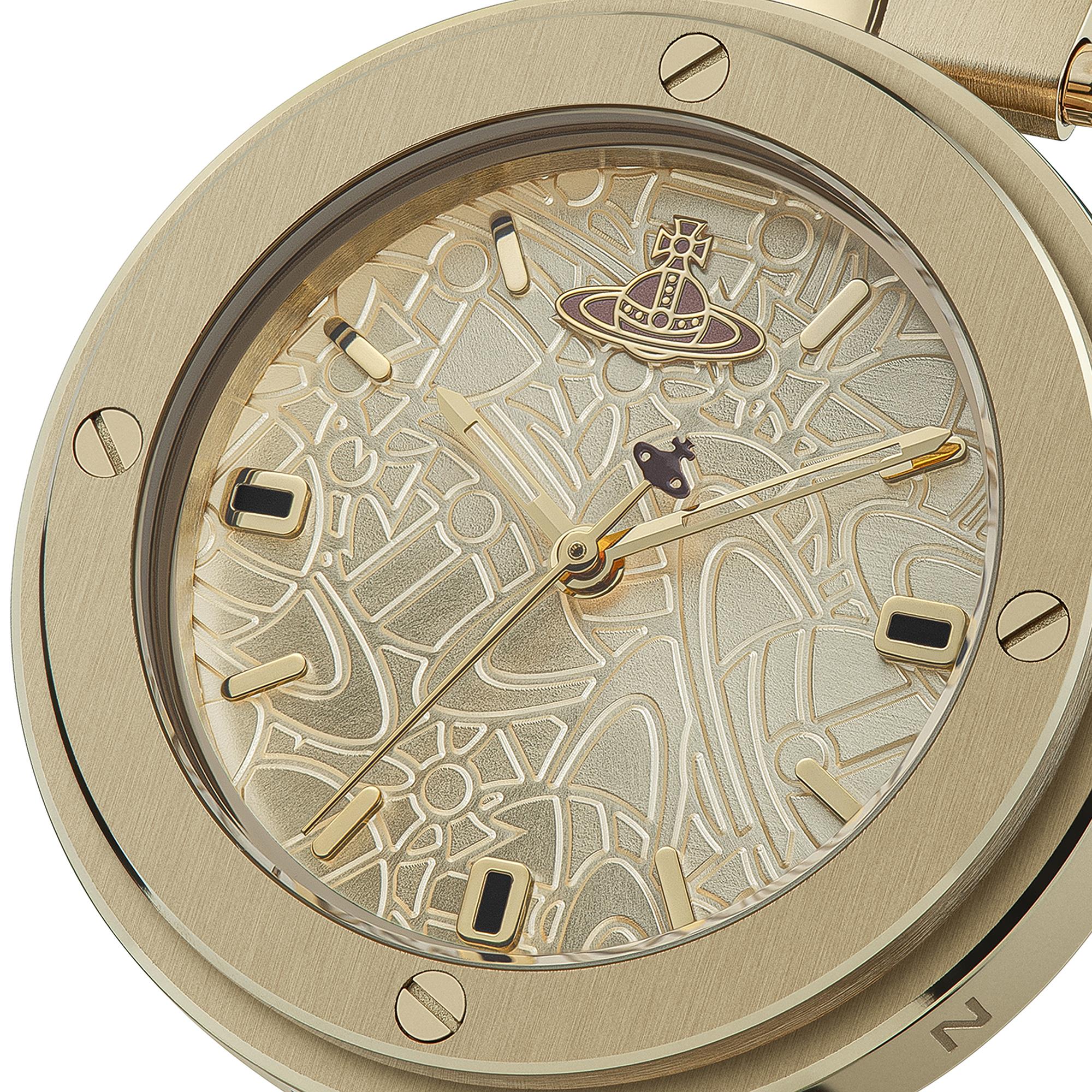 Vivienne Westwood Whitehall Quartz Gold Dial Gold Stainless Steel Bracelet Ladies Watch VV287CPGD