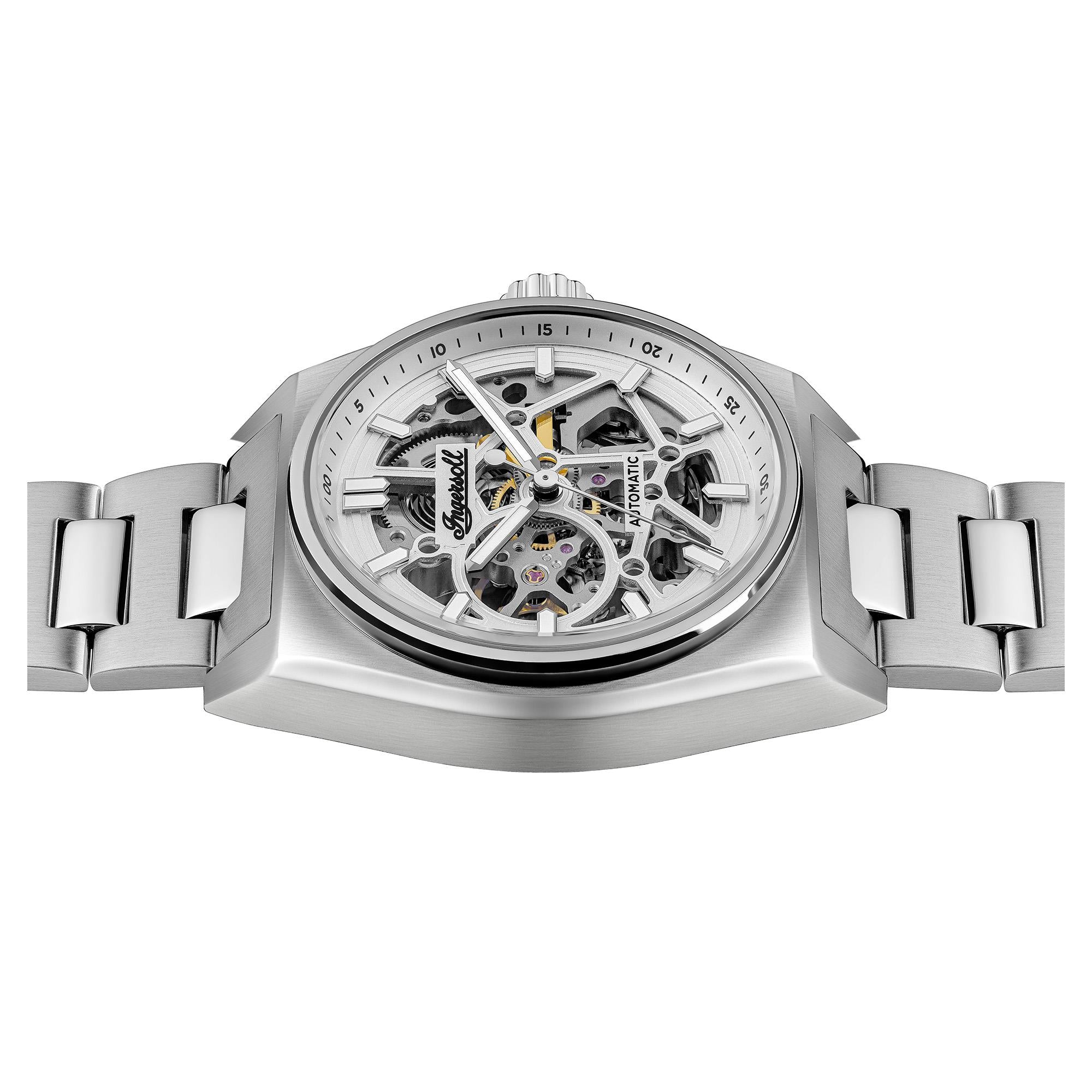 Ingersoll The Vert Automatic Silver Skeleton Dial Stainless Steel Bracelet Men's Watch I14303