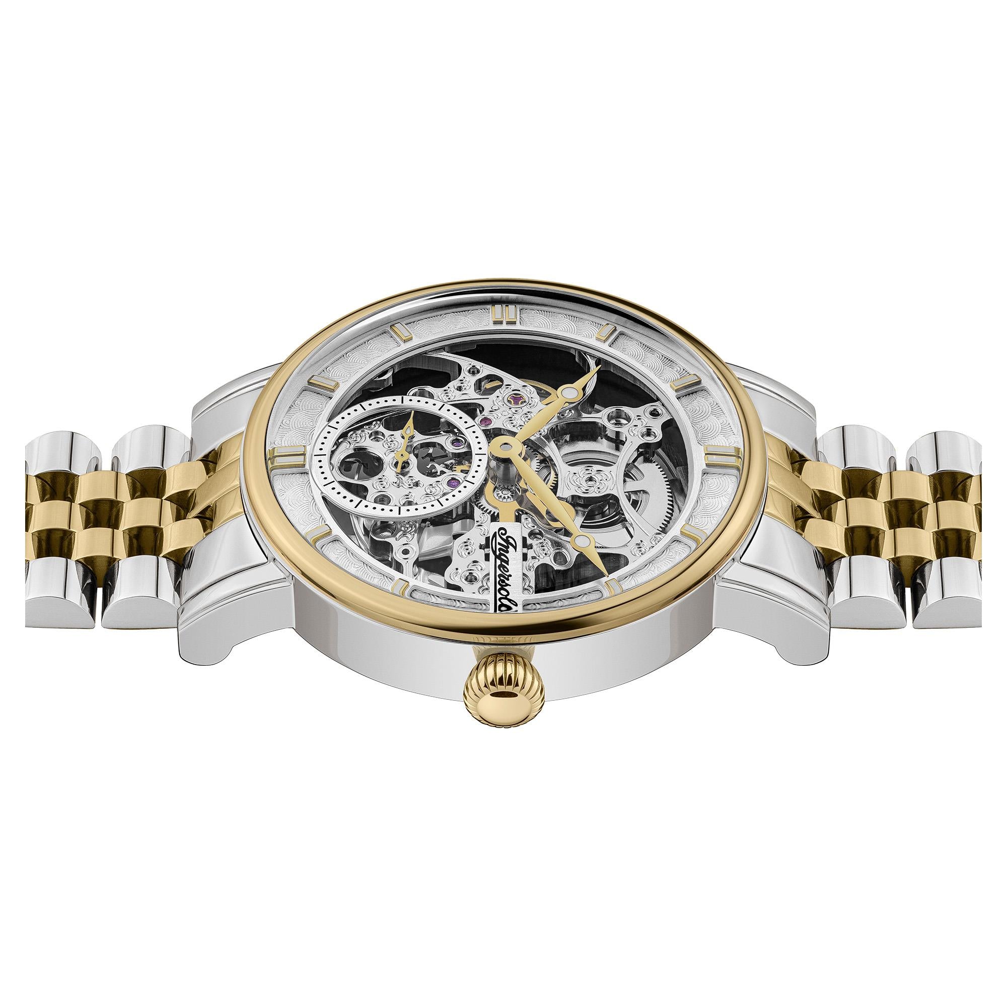 Ingersoll The Herald Automatic Silver Dial Gold PVD Milanese Bracelet Men's Watch I004014
