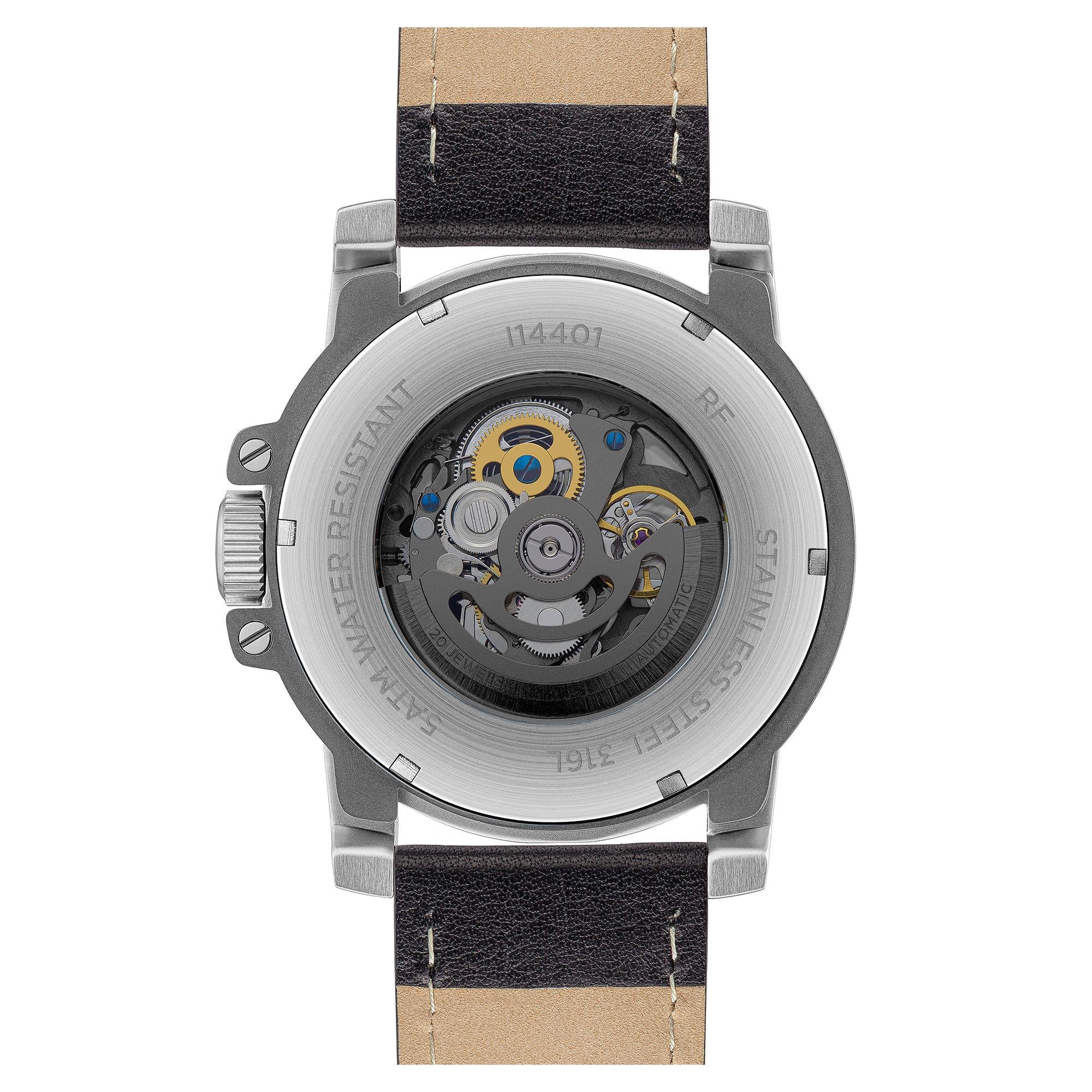 Ingersoll The Freestyle Automatic Black Skeleton Dial Black Leather Strap Men's Watch I14401