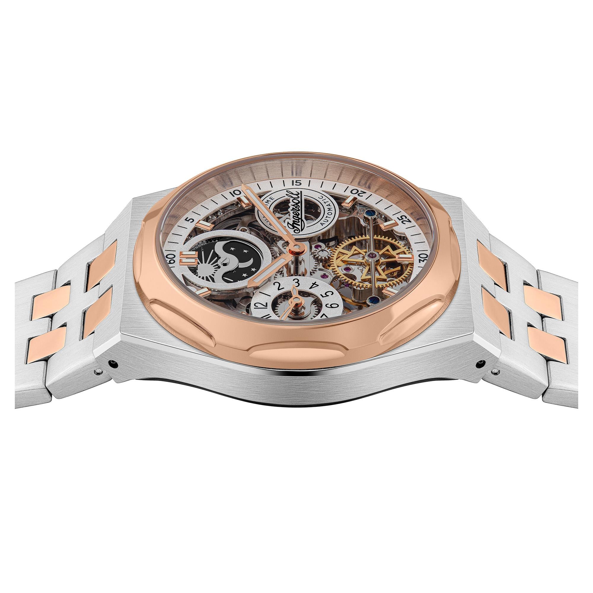 Ingersoll The Broadway Automatic Grey Dial Two-Tone Stainless Steel Bracelet Men's Watch I12906