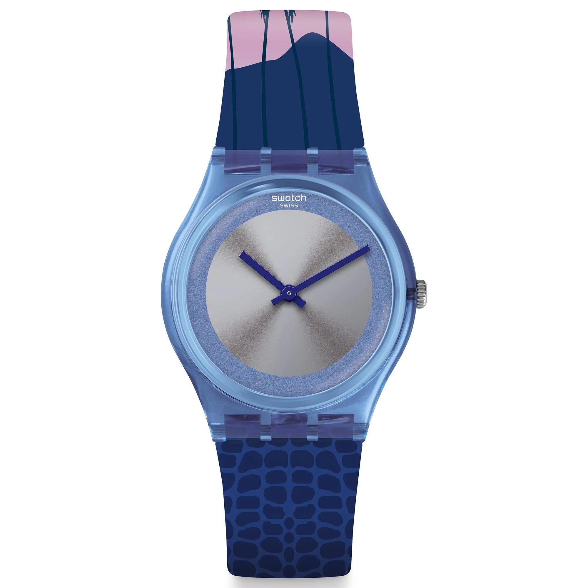 Swatch James Bond Licence To Kill 1989 Limited Special Edition Grey Dial Blue Silicone Strap Watch GZ328
