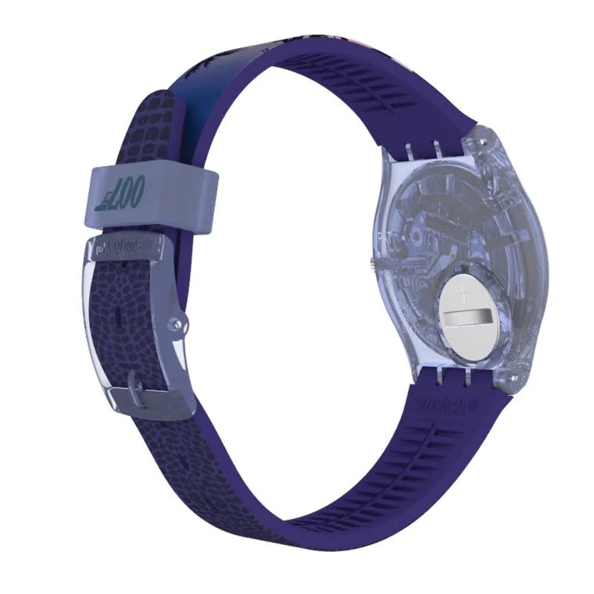 Swatch James Bond Licence To Kill 1989 Limited Special Edition Grey Dial Blue Silicone Strap Watch GZ328