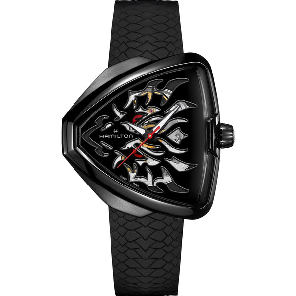 Hamilton Ventura Elvis80 Skeleton Automatic Black Dial Black Rubber Strap Men’s Watch H24535332
