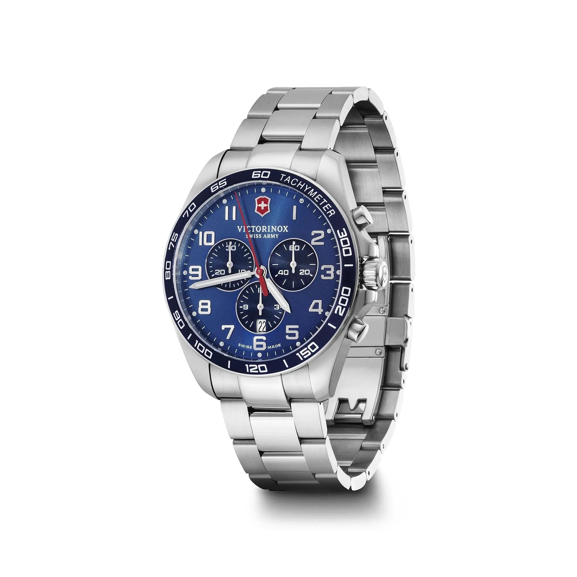 Victorinox FieldForce Classic Chrono Blue Dial Stainless Steel Bracelet Men's Watch 241901