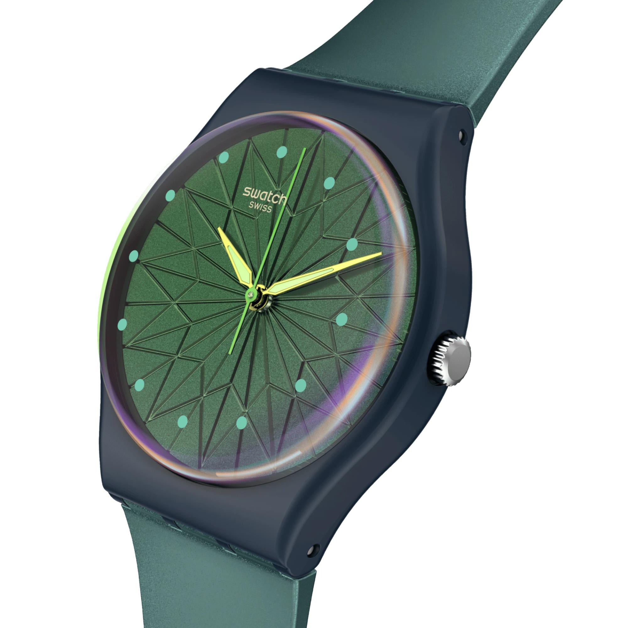 Swatch Holiday Collection Dreaming of Gemstones Blue Dial Silicone Watch SO28N117