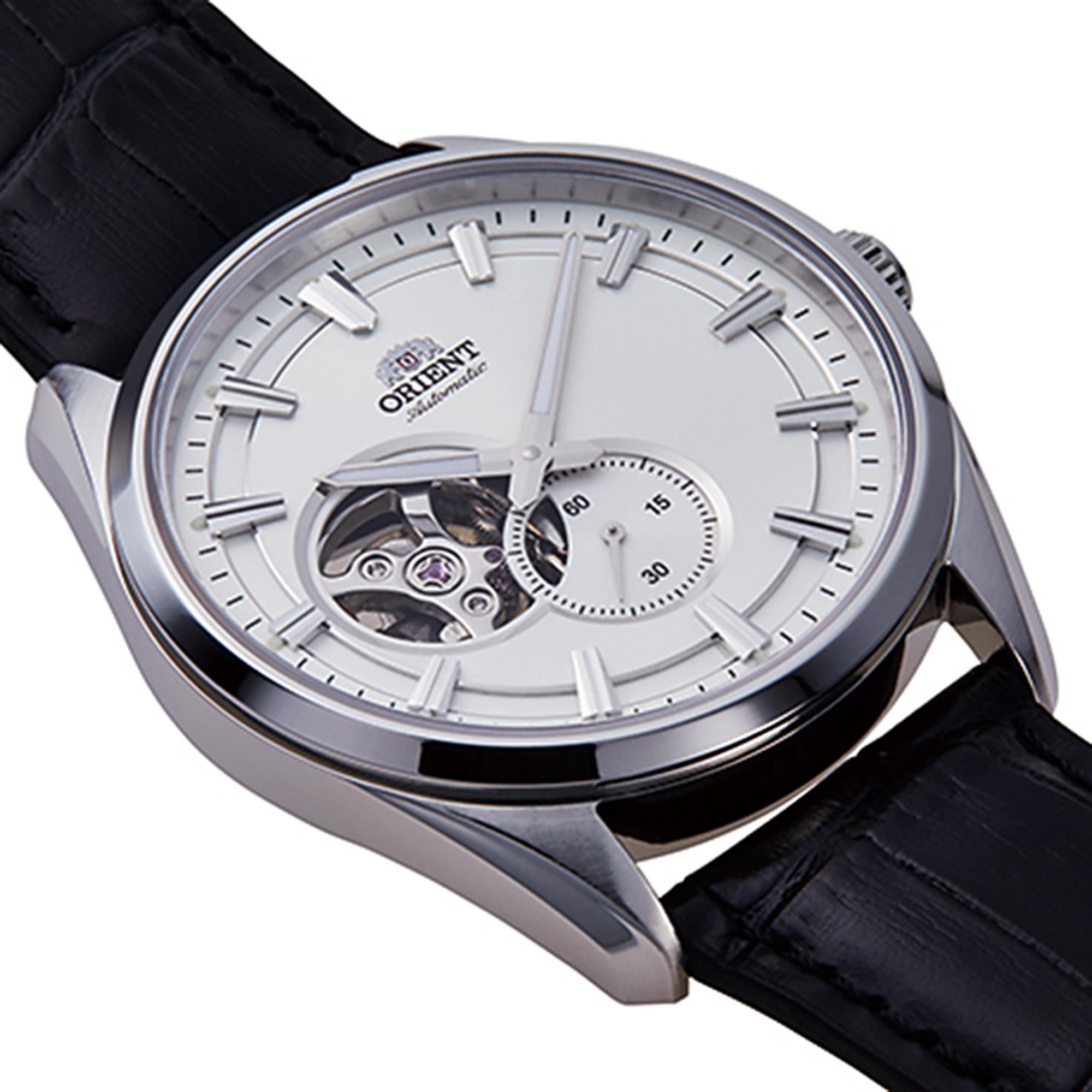 Orient Semi Skeleton Open Heart Mechanical White Dial Men’s Watch RA-AR0004S30B