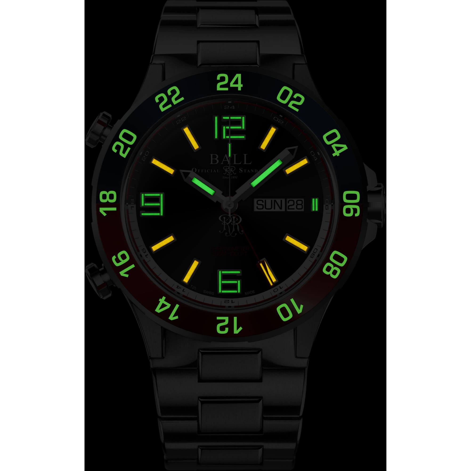 Ball Roadmaster Marine GMT Automatic Black Dial Titanium Bracelet Men’s Watch DG3222A-S1CJ-BK