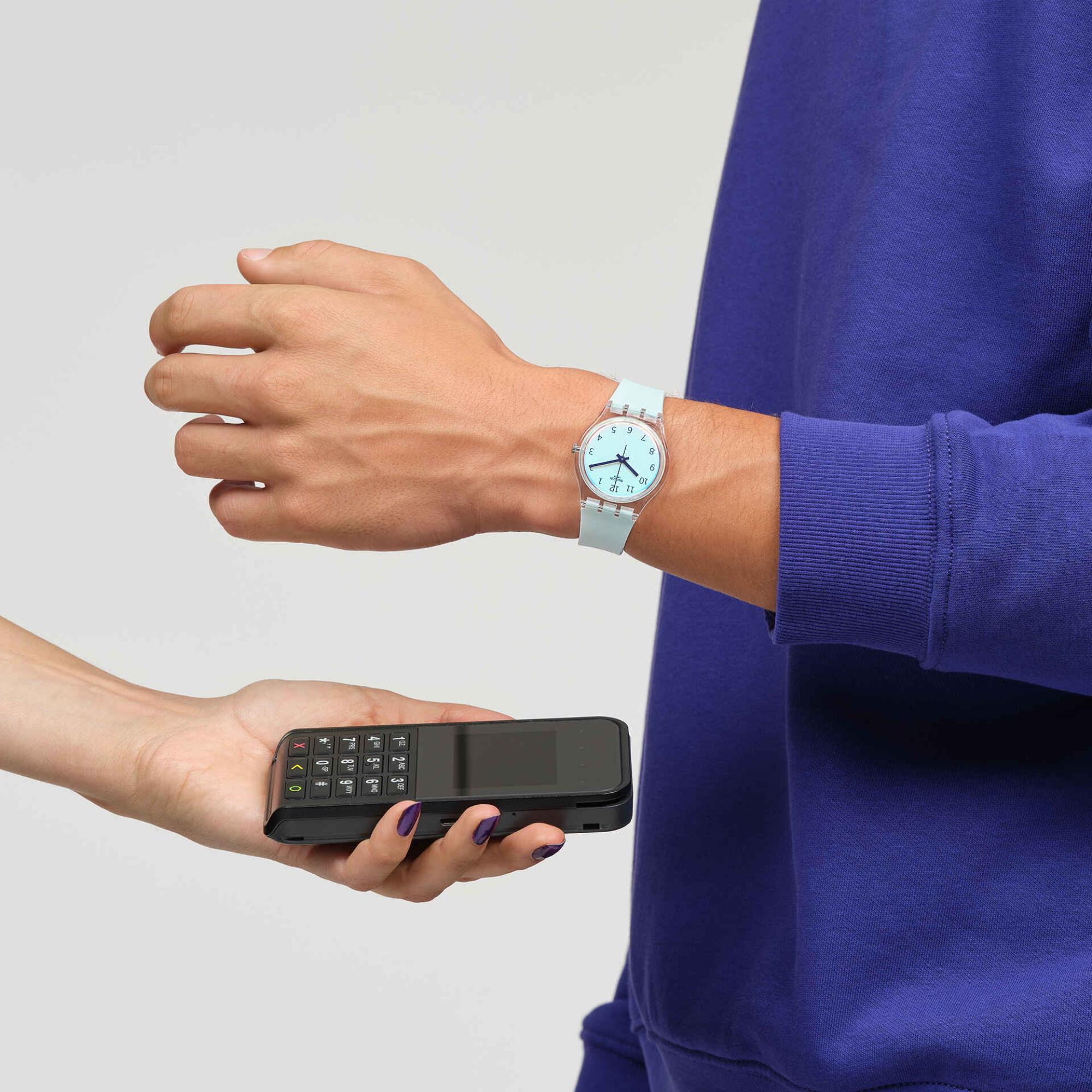 Swatch SwatchPay! Ultraciel Pay! Quartz White Dial Silicone Strap Unisex Watch SO28K110-5300